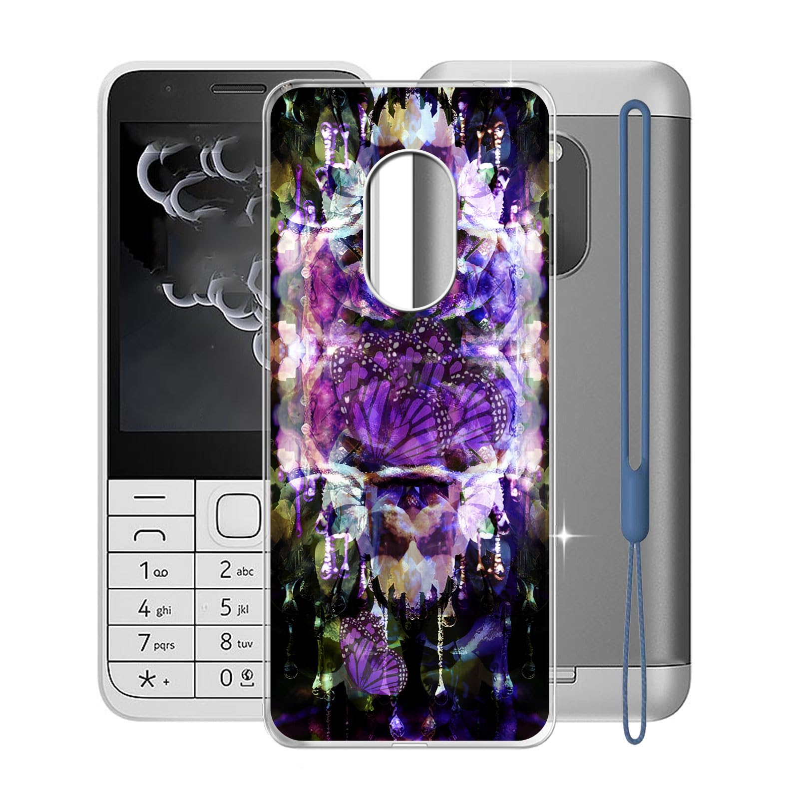 for Nokia 230 2024 Case, WXPPJ Full Body Protection Shockproof Cover Case, Transparent Soft Silicone TPU Back Cover Bumper Phone Case for Nokia 230 2024 (2.80") - XV53