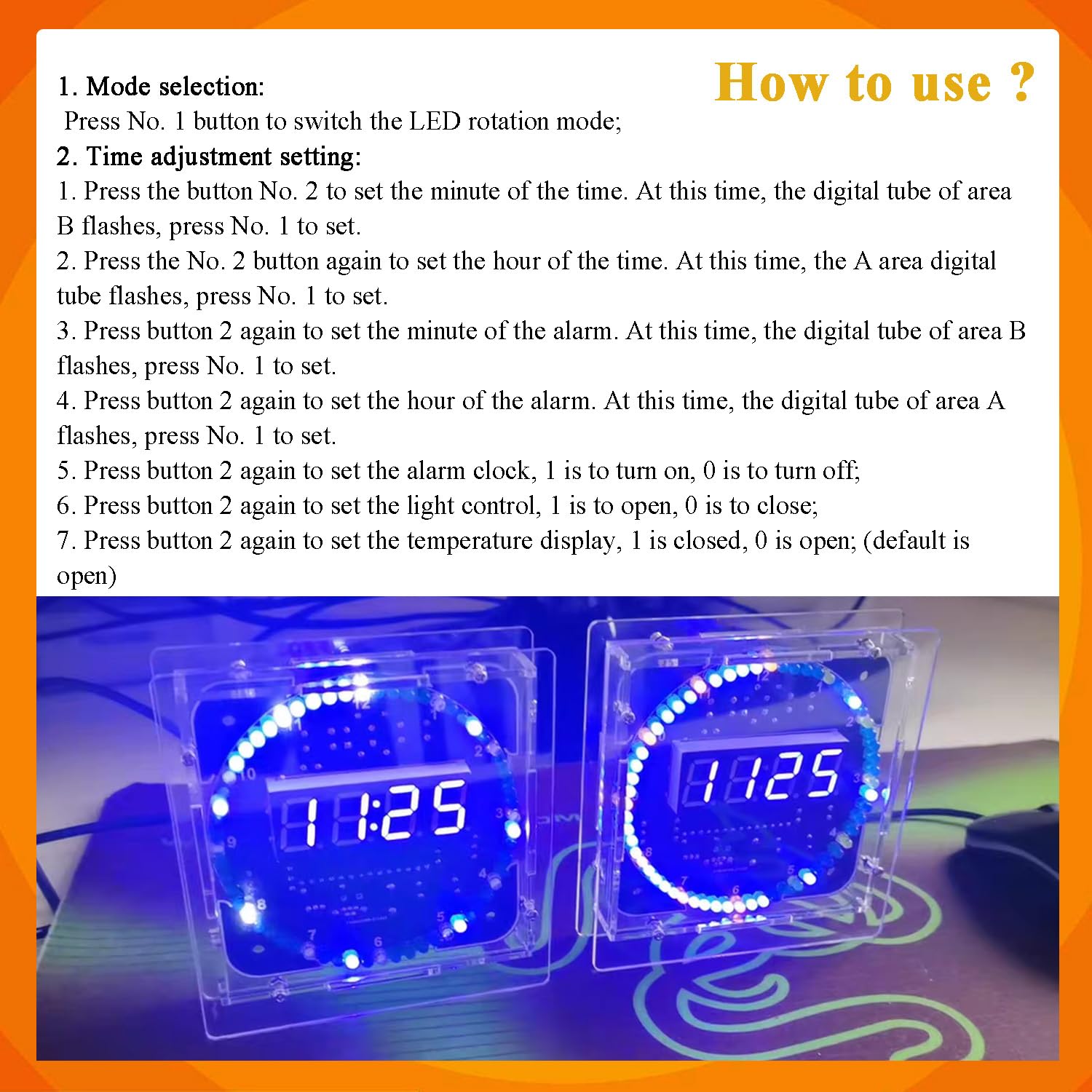 DIDODI DIY Electronic Clock Kit Soldering Practice Digital Timer Kit with Digital Display - Image 3