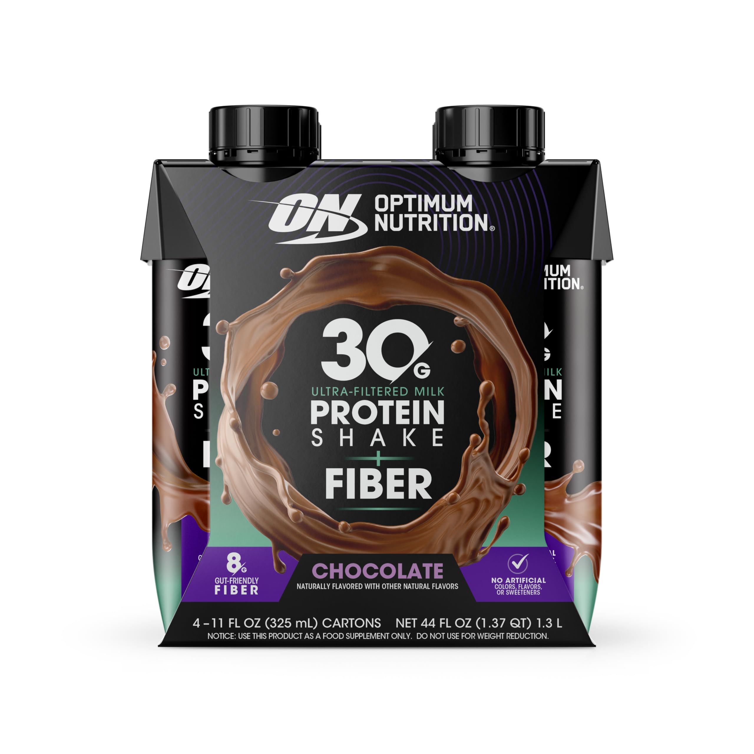 Optimum Nutrition Ultra-Filtered Milk Protein Shake, Chocolate, 11oz, 4ct
