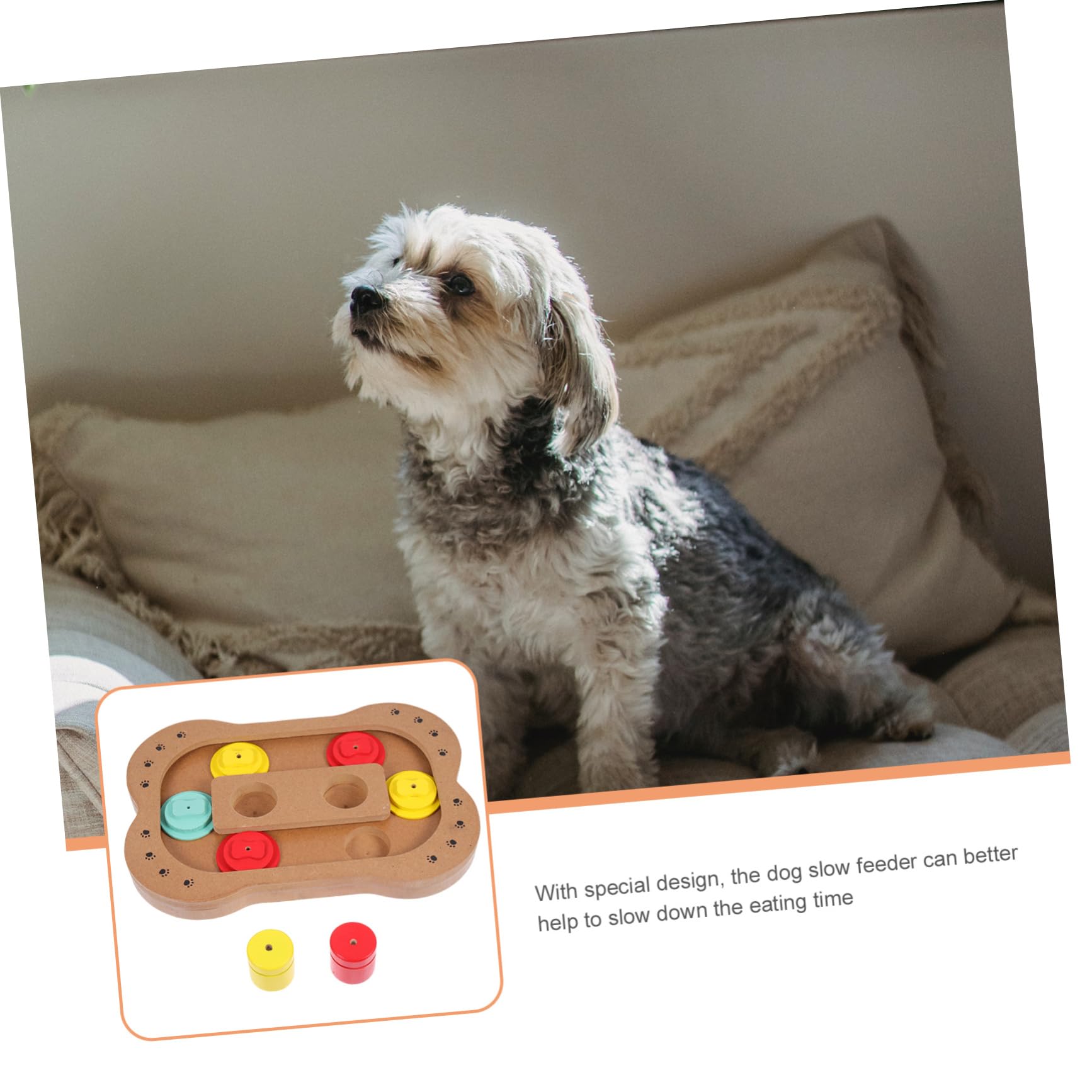 ibasenice Holzknochen Spielzeug für Hunde Langsamfutterung Intelligenztraining in Braun