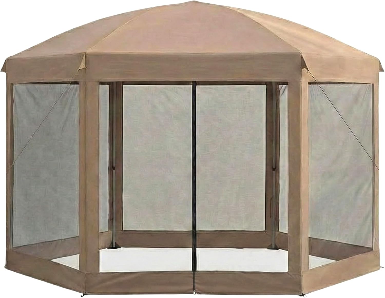 Garden Winds Reinforced RipLock 350 Replacement Canopy Top Cover Compatible with Coleman Hex 10' x 12' Gazebo Model 2000013063 – Beige