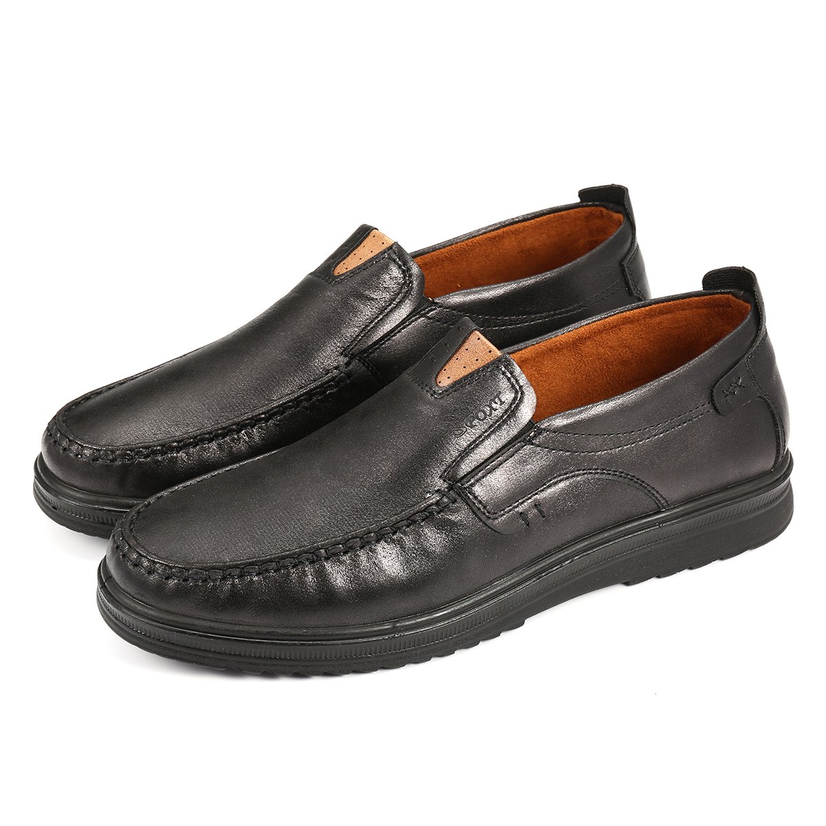 gracosy Men's Casual Loafers Flat Shoes Slip On Formal Business Work Comfy Moccasins Summer Spring Hand Stitching Non-Slip Walking Driving Boat Shoes Wider Fitting