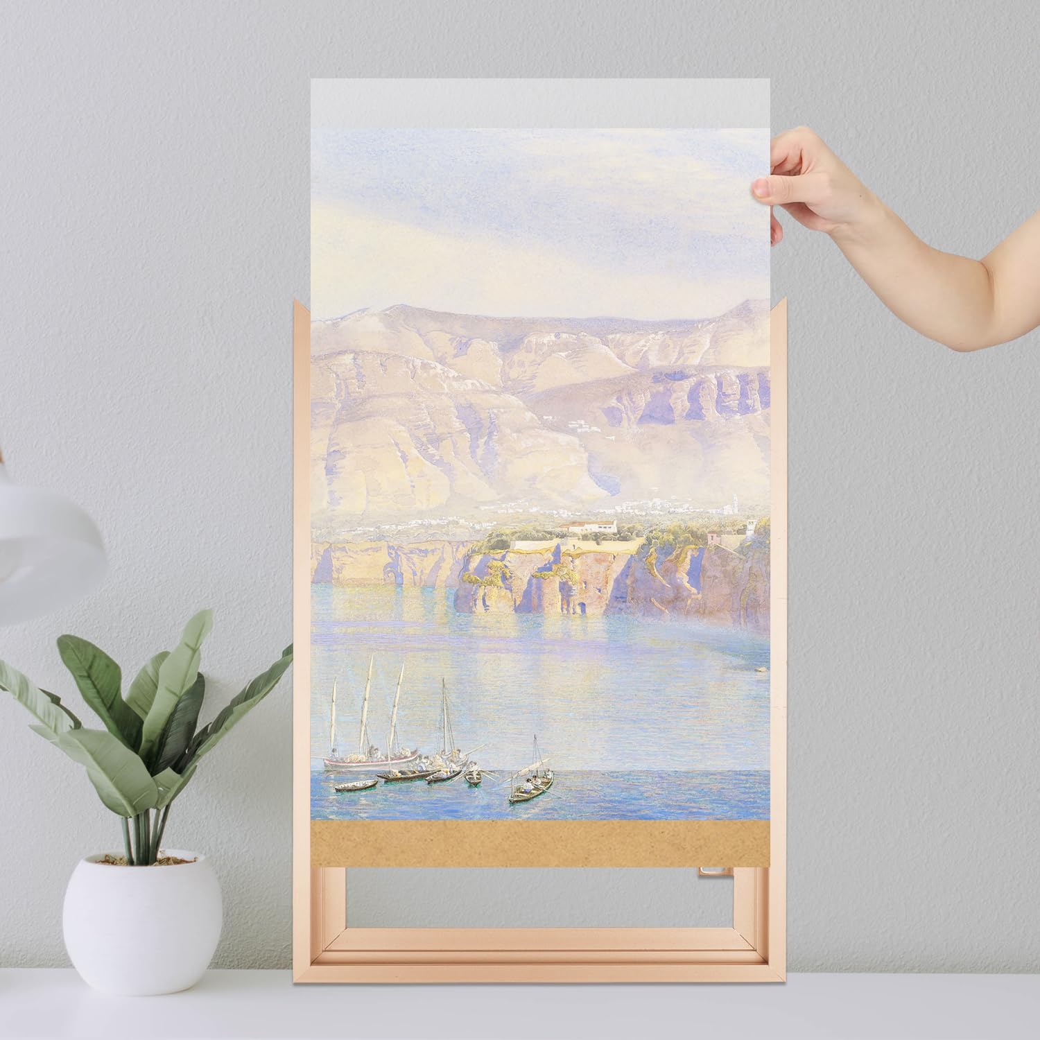 Ramki plakatowe 24 x 36, pleksiglas, matowa złota aluminiowa ramka zatrzaskowa, ładowana od przodu rama na ścianę (2 szt.)