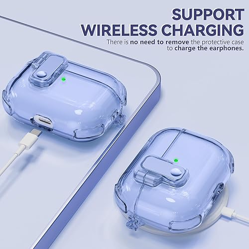 Miniatura 7 de Inesore Funda para AirPods Pro de 2 generación (con bloqueo de seguridad), con kit de limpieza, para funda de Airpod Pro y funda para Airpod Pro 2,