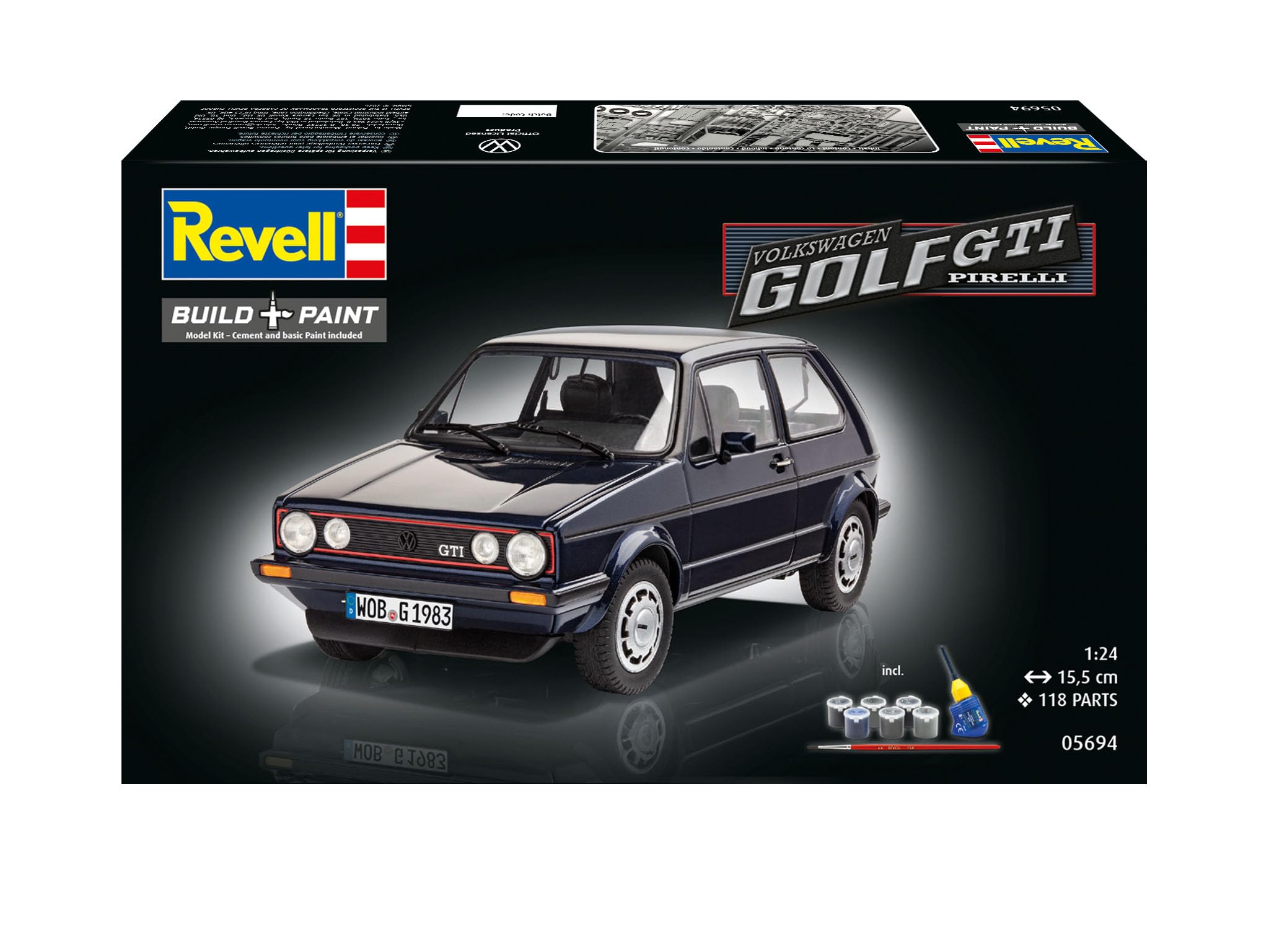 Revell 05694 12 Maqueta de 35 Years Volkswagen Golf GTI Tapicería en Escala 1: 24, Niveles 4