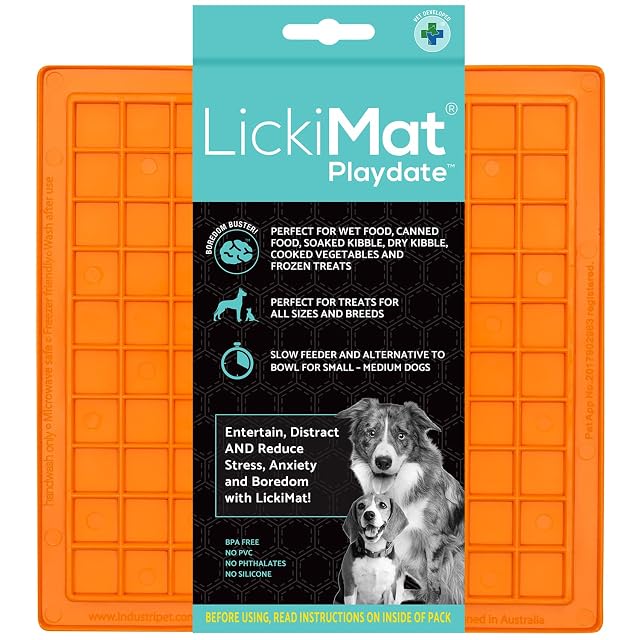LickiMat Classic Playdate - Tapete de alimentación para perros para aliviar el aburrimiento y la ansiedad…
