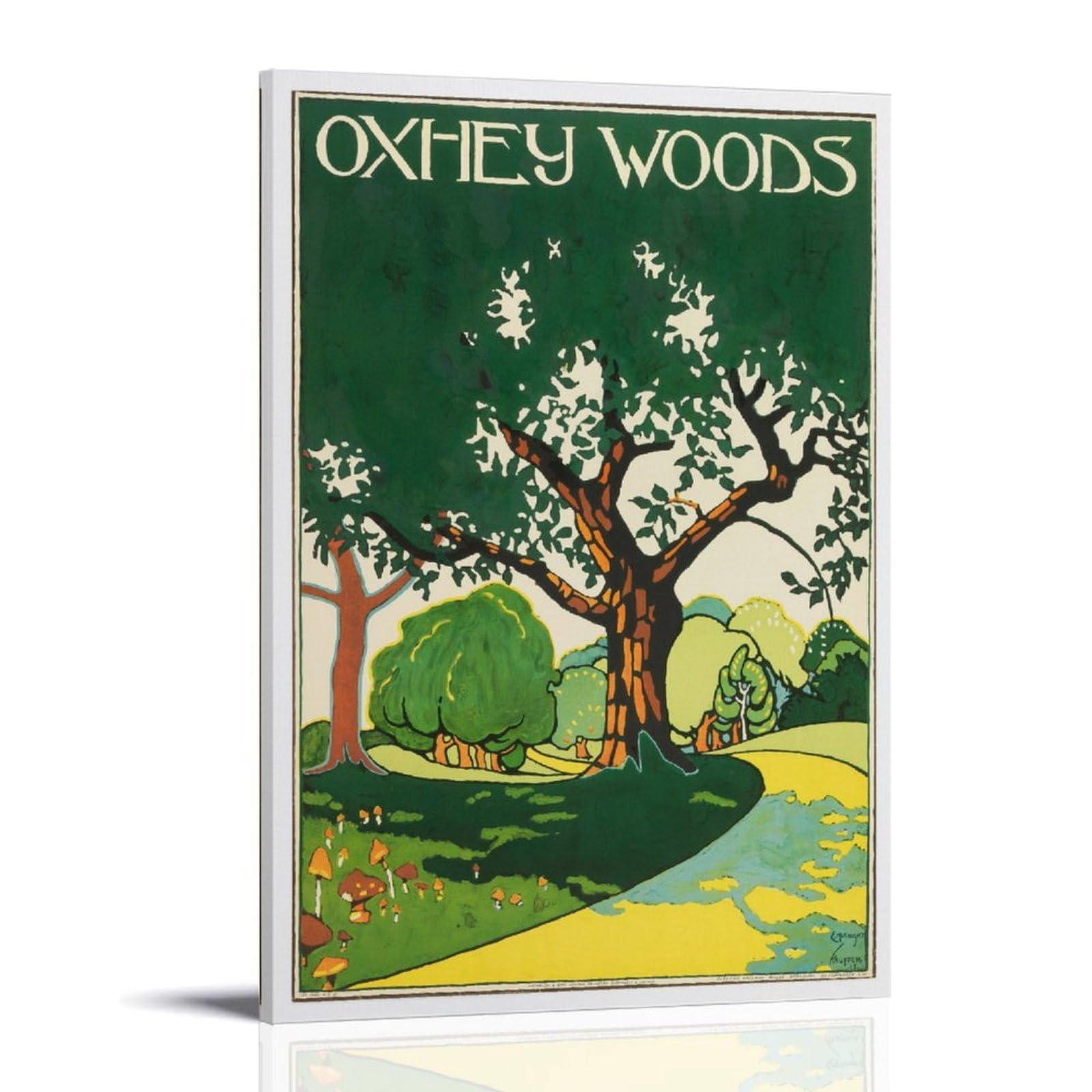 Oxhey Woods, London Underground (1915) Poster su tela, decorazione per soggiorno, arte della parete, camera da letto, pittura artistica, pittura moderna per la casa, il ragazzo camera da letto, la