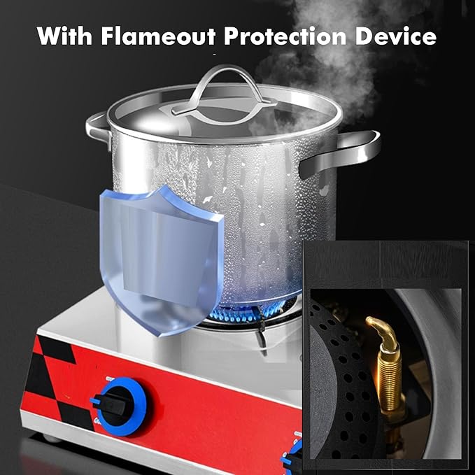 Estufa de Gas 4 Quemadores, Acero Inoxidable, Protección de Apagado miniatura 4