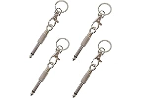 4Pcs Guitar Plug Keychains Keyrings For Wall Mountable Amp Cable Key Holder Kit