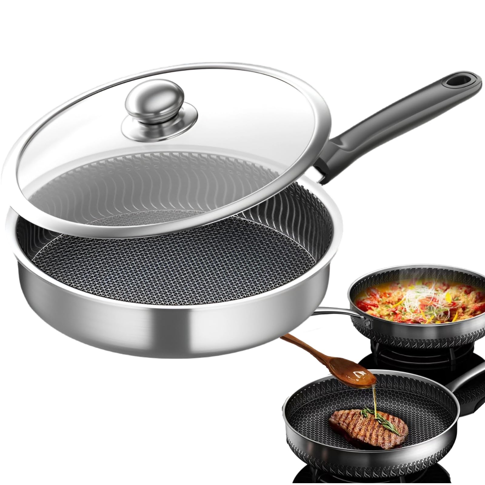 Amazon | [Arklove]【職人技 百年鍋具製造】ステンレス鋼フライパン