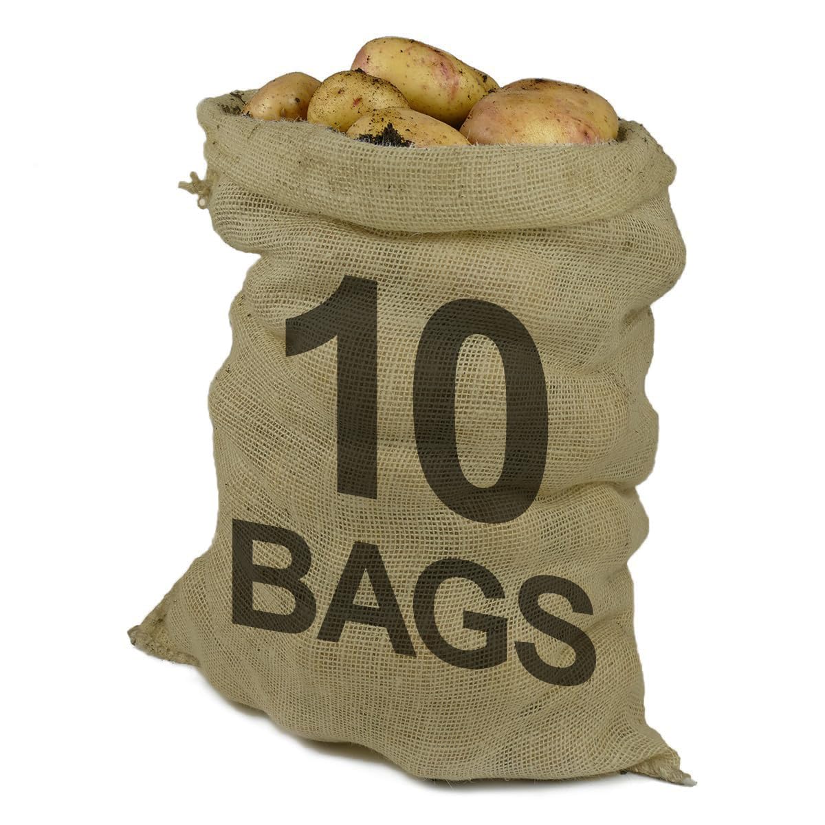 PRObag - Hessian Sacks - PREMIUM GRADE - Jute, Burlap Sacks for Potatoes Vegetables Fruit - Potato Sacks Extra Strong (10, 45x60cm) POTATOES NOT INCLUDED
