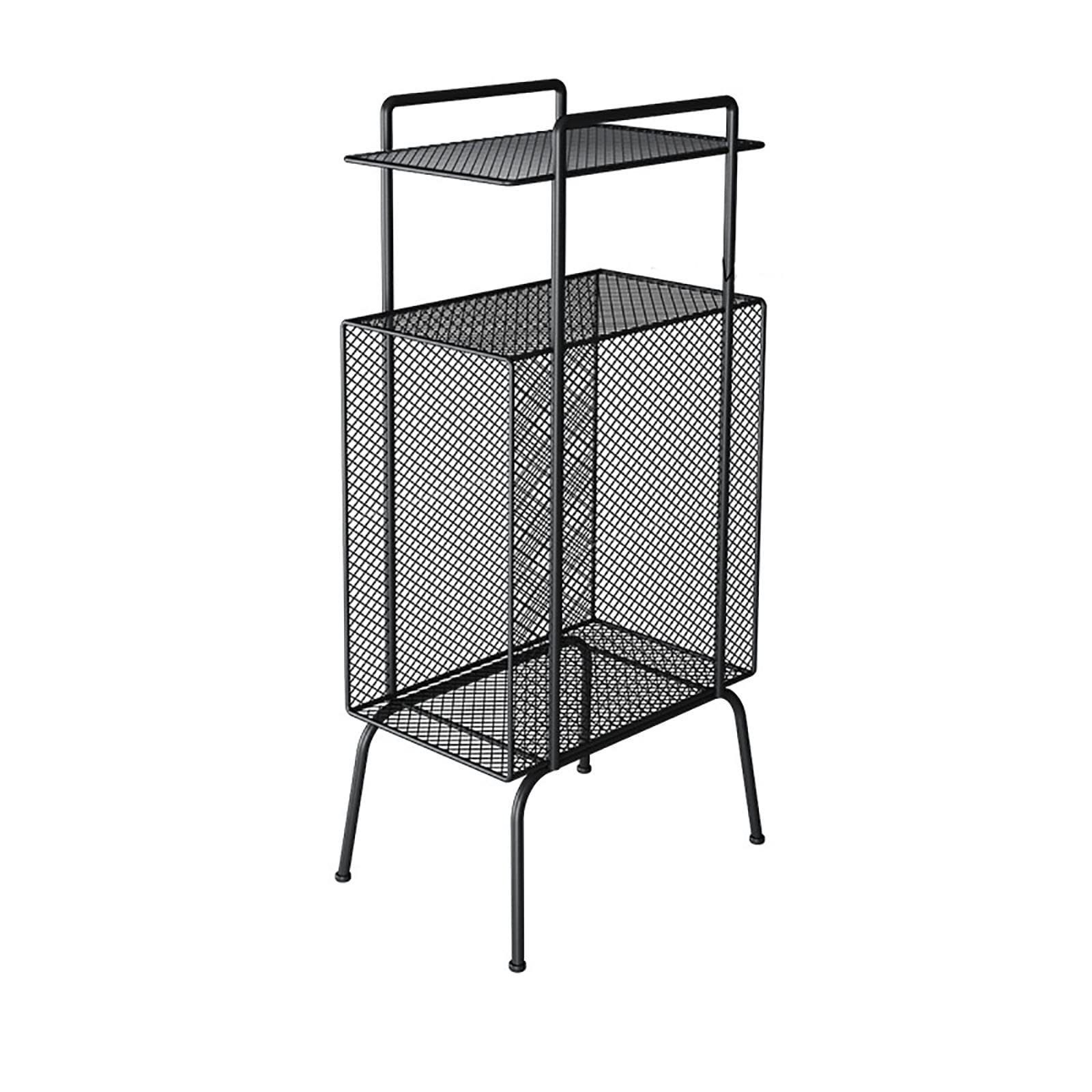 Revistero de suelo metálico negro de 32x23x70 cm para organizar el hogar
