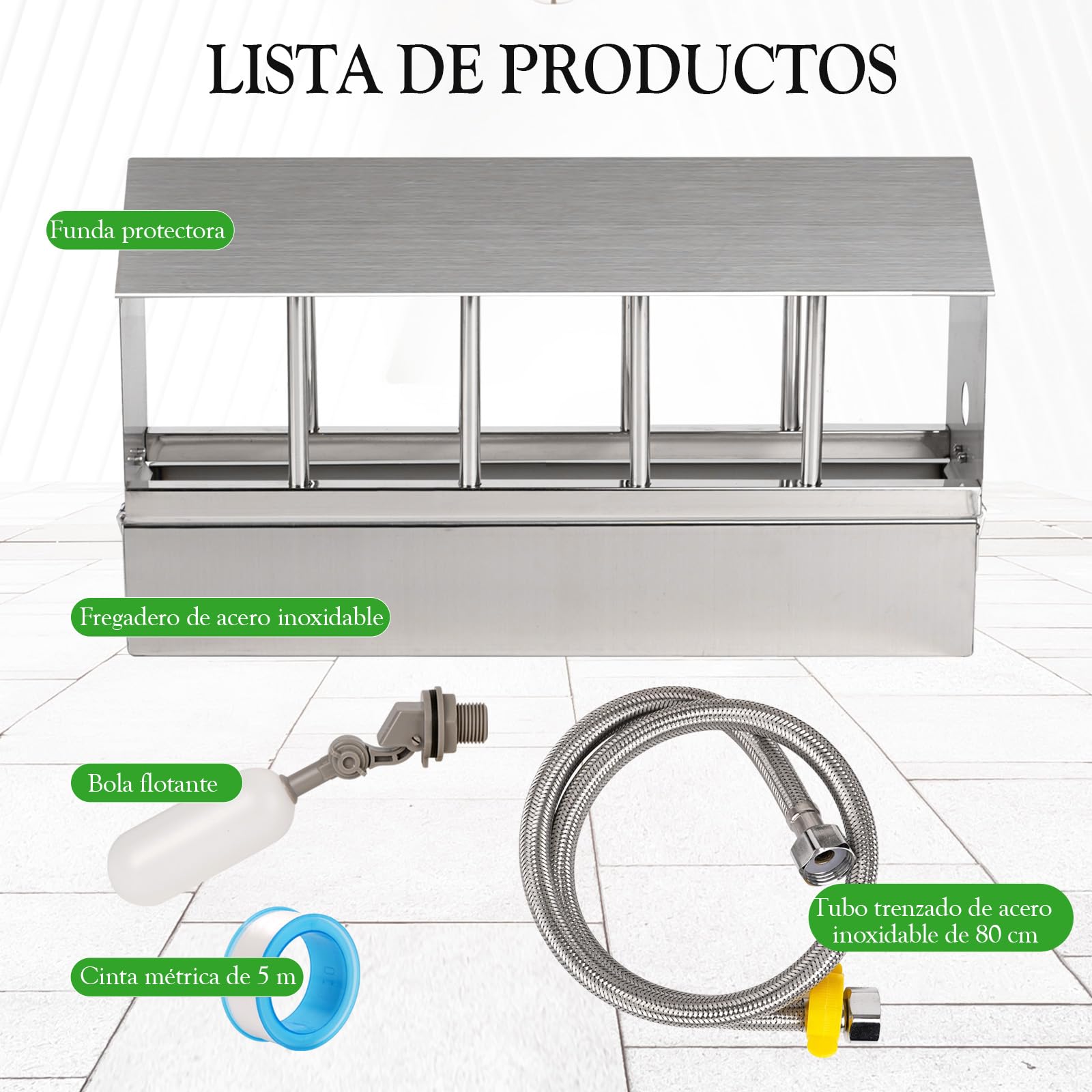 Dispensador automático de agua de pollo de acero inoxidable Bebedero de Palomas, Comedero AutomáTico Para PáJaros de Gran Capacidad, Bebedero de Pollos, Adecuado Para Codornices, Palomas