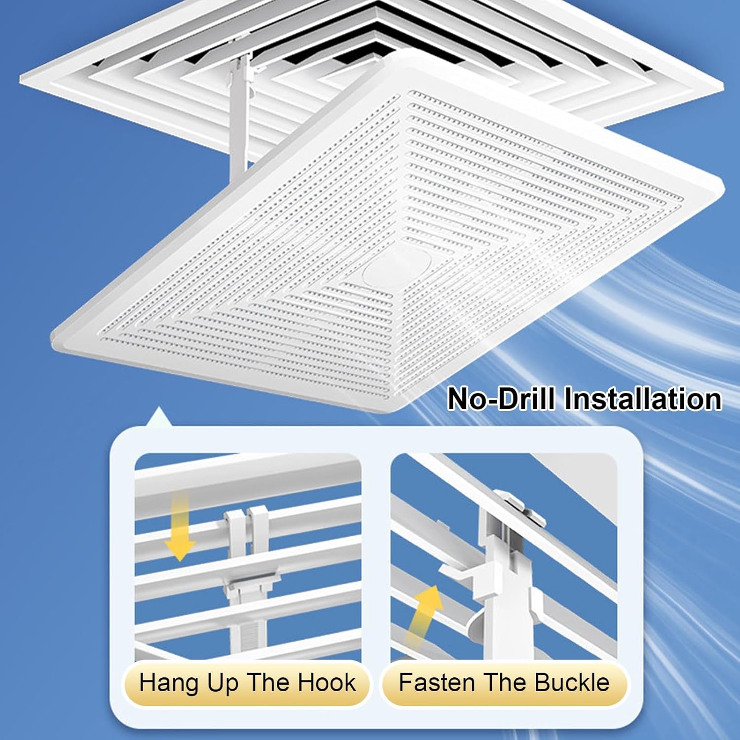 Central Air Conditioner Deflector, 270° Adjustable Air Vent Deflector Ceiling, Anti-Wind Baffles, Anti-Condensation for Home, Office(30 * 30cm/12 * 12in)