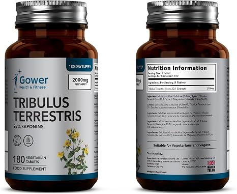 GH Tribulus Terrestris 180 Tablets Tribulus Terrestris High Dose - 2000mg Trib Per Tablet (from 20:1 Extract) GMO Gluten & Allergen Free Made in the UK