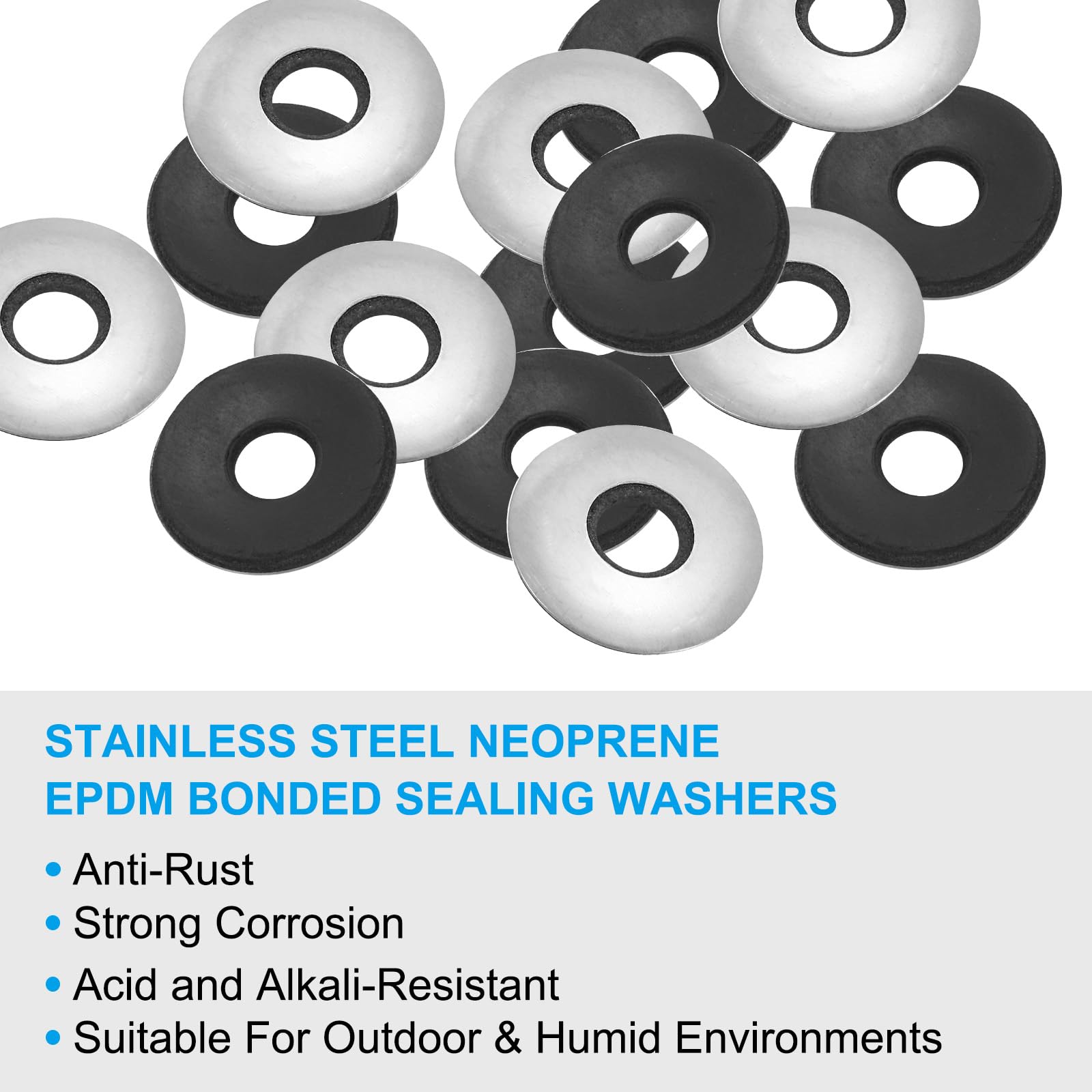 PATIKIL 304 Stainless Steel EPDM Bonded Sealing Washers - Image 3