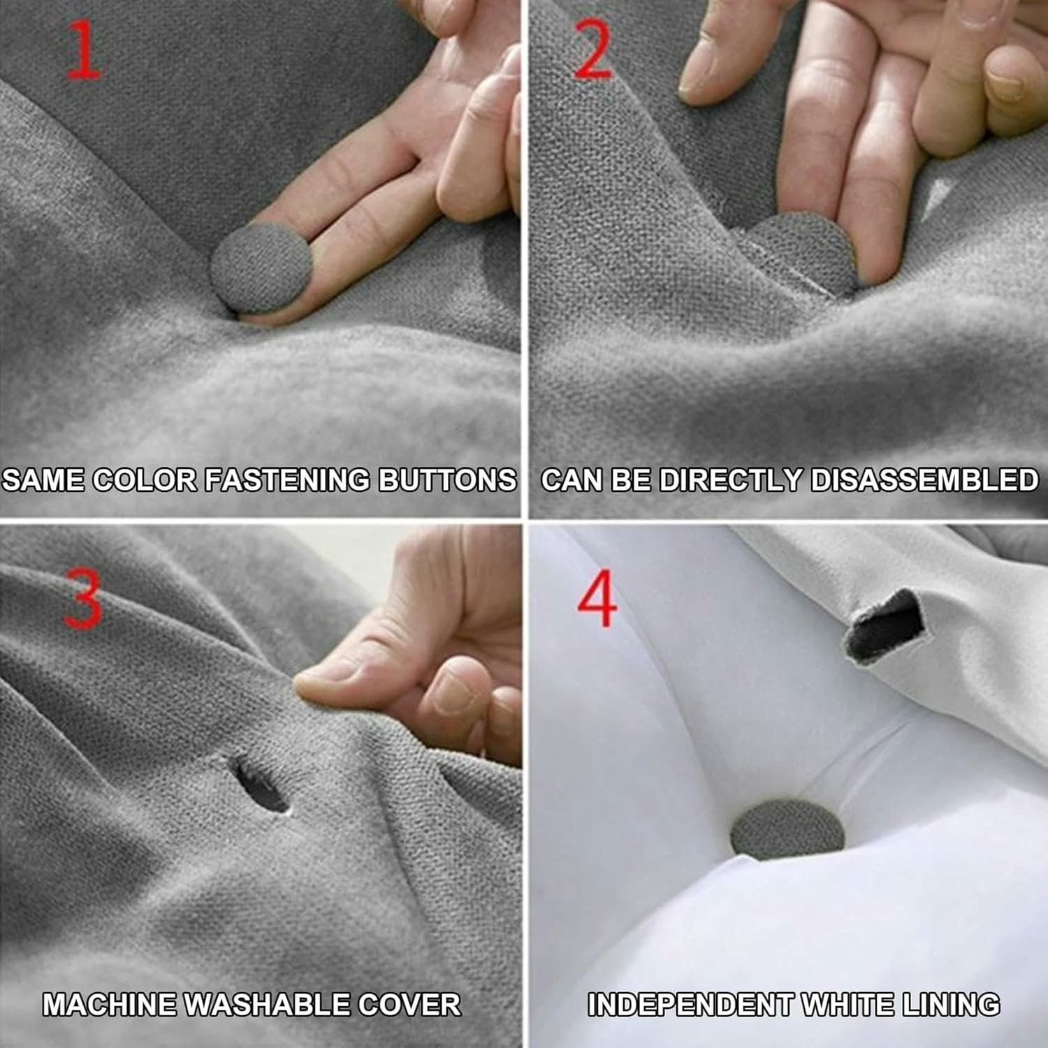 Solid Color Long Headboard Pillow,Reading Bed Rest Wedge Cushion,Large Bolster Positioning Support Pillow Removable Velvet Backrest for Dorm Room Daybed Bed~/