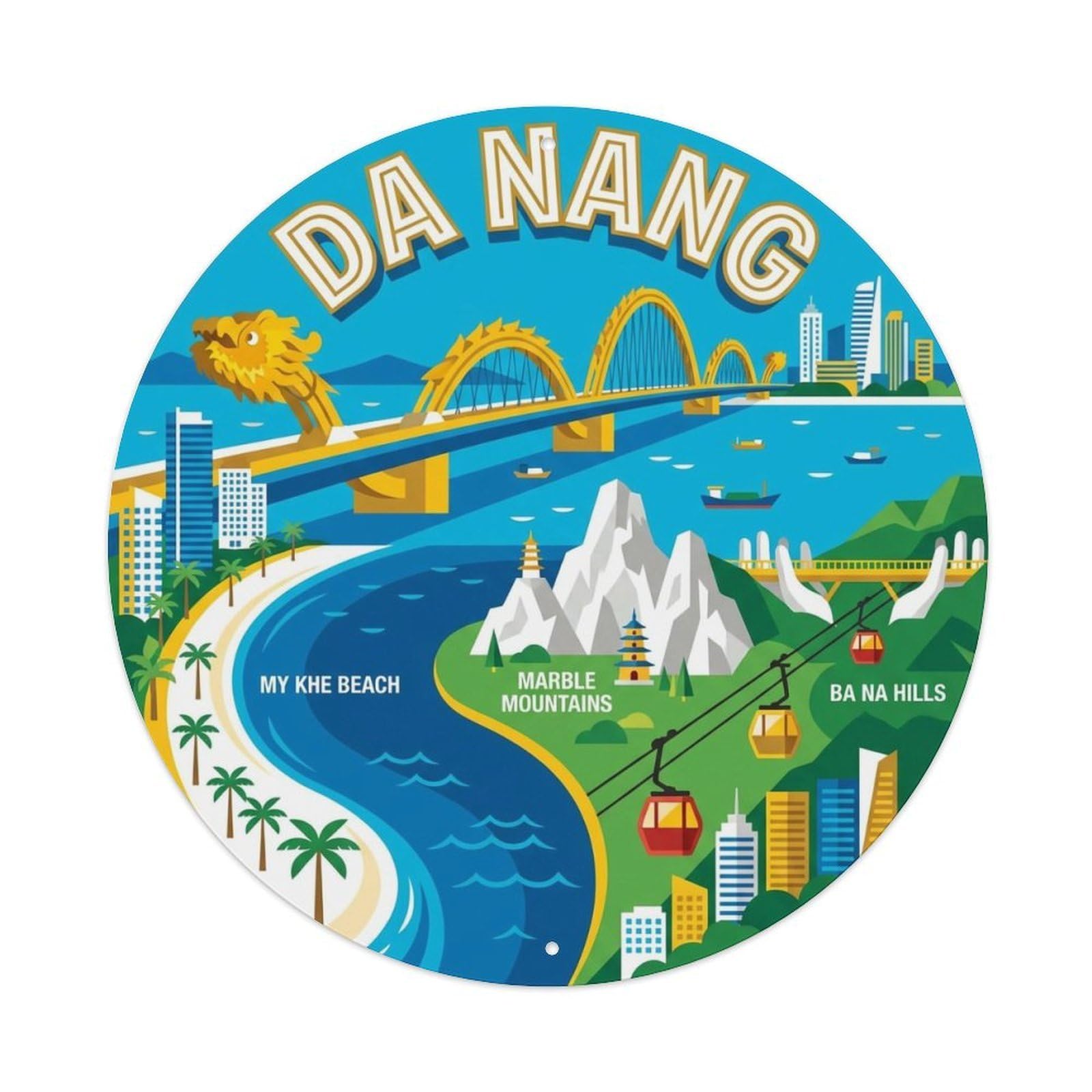 Retro Travel Vietnam Da Nang Metal Tin Sign