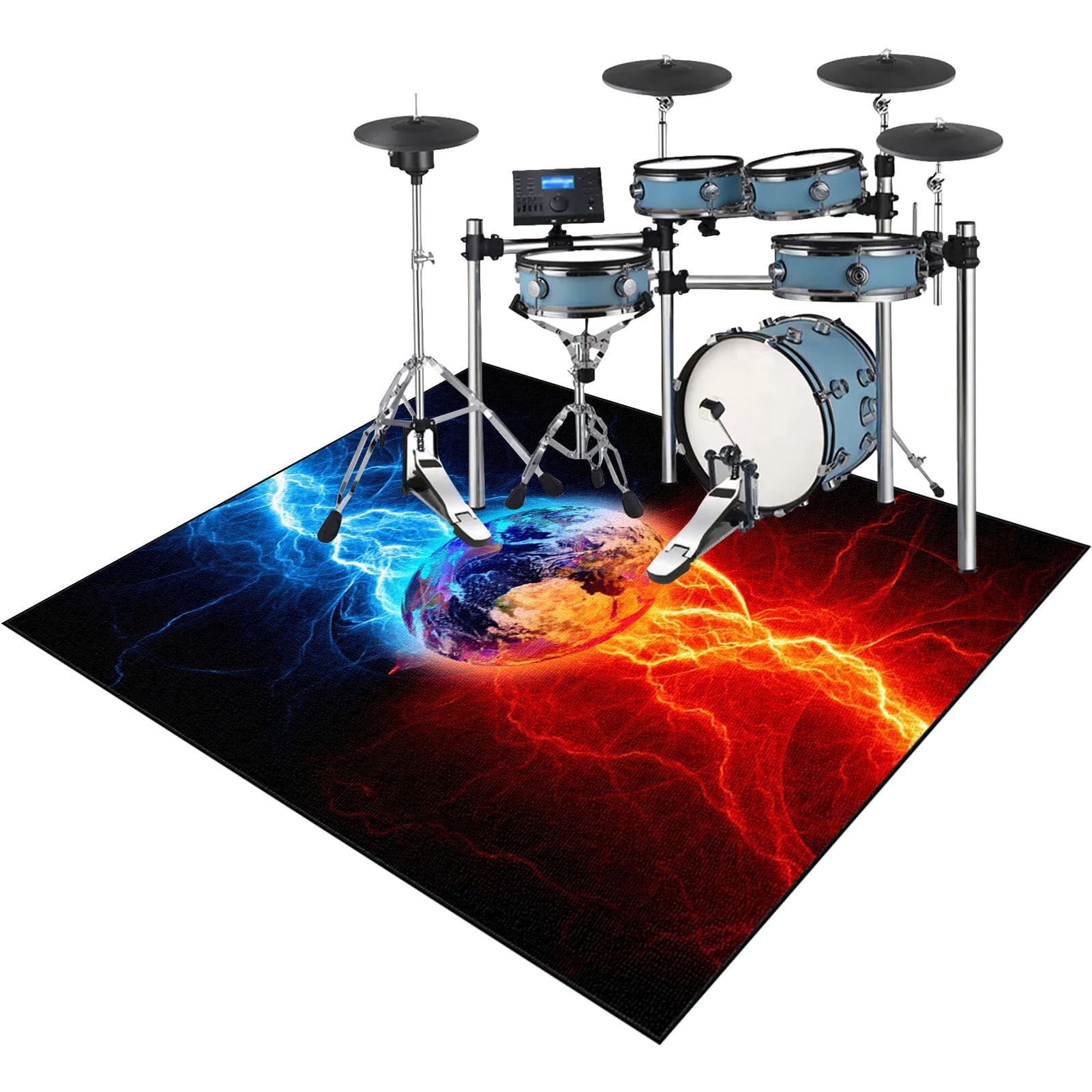 Schlagzeugteppich rutschfest Schalldicht Schlagzeug Teppich mit Rutschfesten Boden und Schallschutz, Drum Teppich für Elektrische Drum 140 x 90 cm