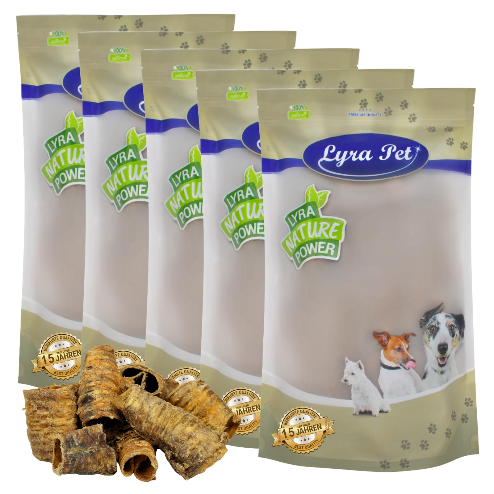Lyra Pet® 5 kg Rinderstrossen klein getrocknet Kausnack für Hunde Leckerli