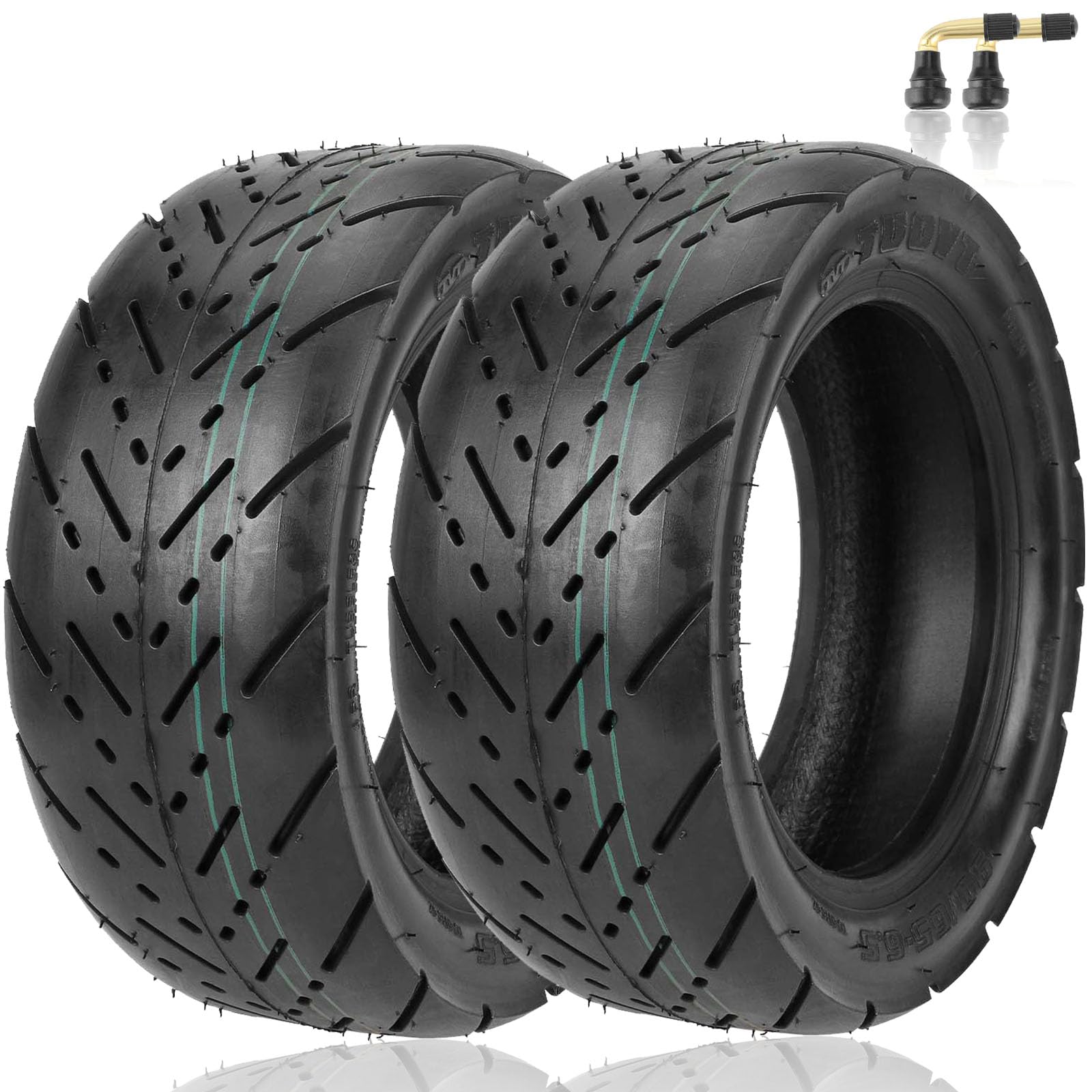 TUOVT 90/65-6,5 Reifen für Kukirin G4, 11 Zoll, schlauchlos, für E-Scooter ZERO 11X, Laotie TI30 ES18 ES18P, Trittbrett Paul, Dualtron Thunder (2 Stk)