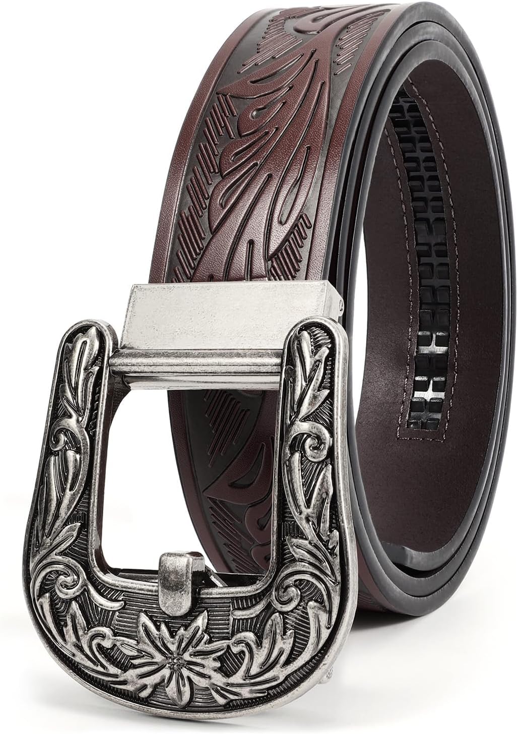 BELTROAD Mens Ratchet Western Belt Leather Cowboy Belts for Men with Automatic Western Buckle Belt for Jeans Christmas Gifts