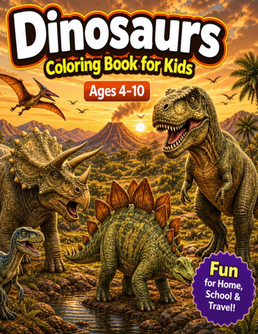 Dinosaur Coloring Book for Kids: Ages 4-10 (Young Explorers)