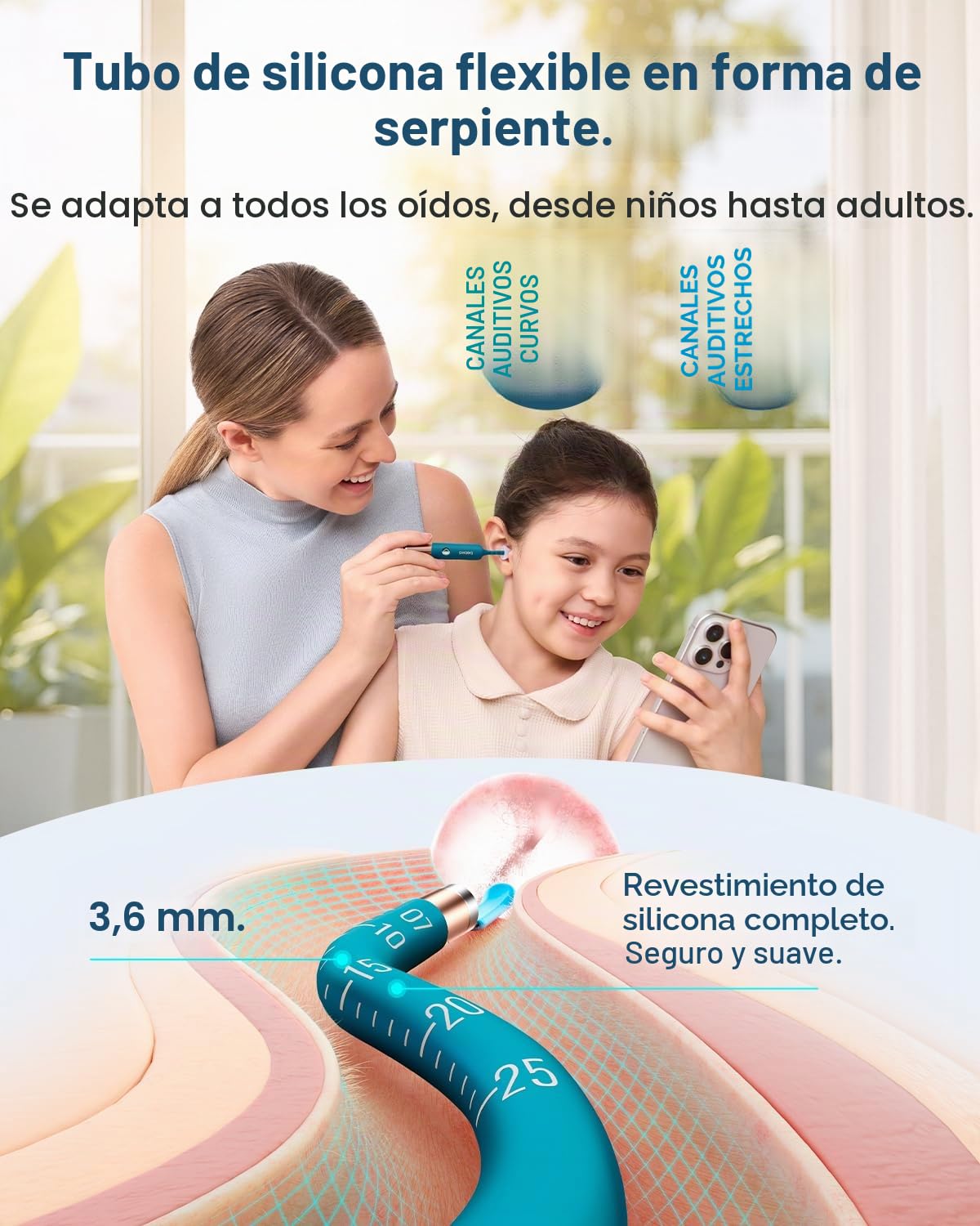 Bebird Pro Earsight Ultra Eliminador de cerumen con WiFi 5G y otoscopio 1080P HD, limpiador flexible con cámara y 30 puntas de repuesto, gotero de eliminación de cerumen para adultos, niños, iOS, Andr