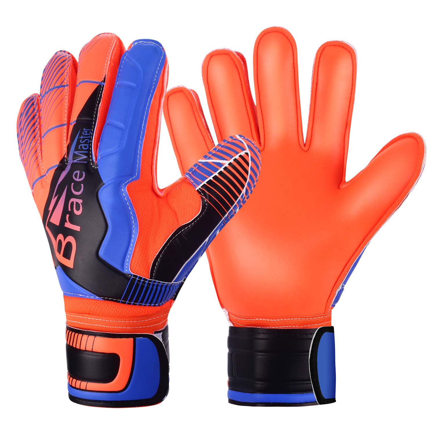 Goalie Gloves for Youth & Adult, Goalkeeper Gloves Kids with Finger Support, Black Latex Soccer Gloves for Men and Women…