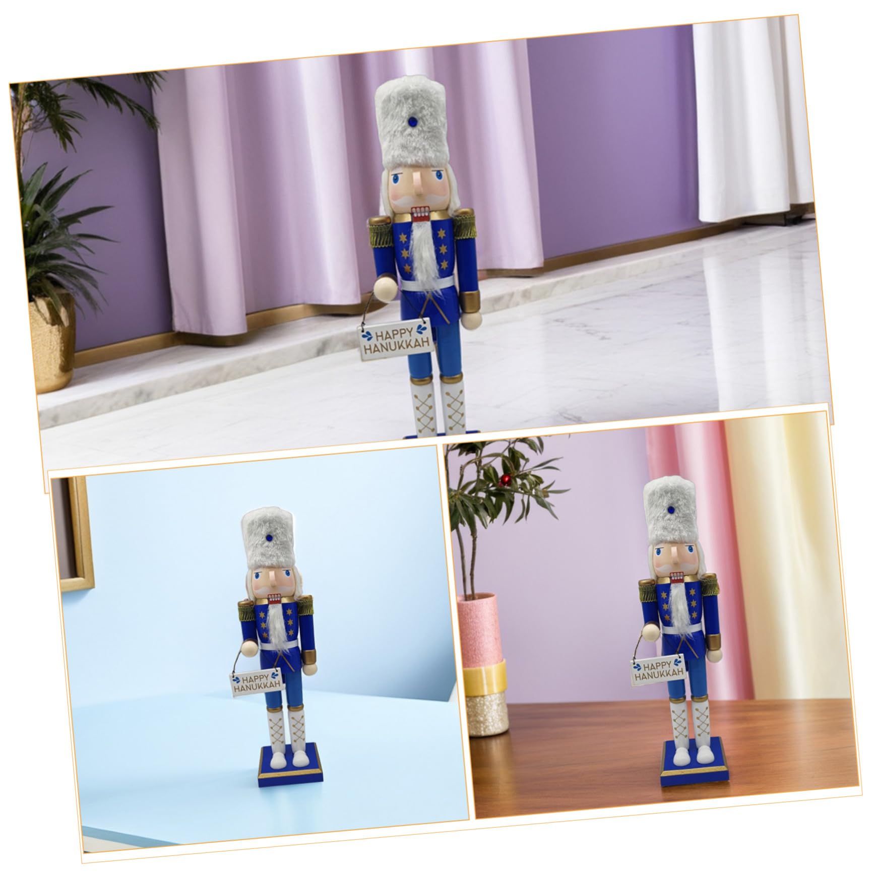GLEAVI Cascanueces de Hanukkah Madera Figura de Soldado Decoración Mesa Fiesta Hogar Judío