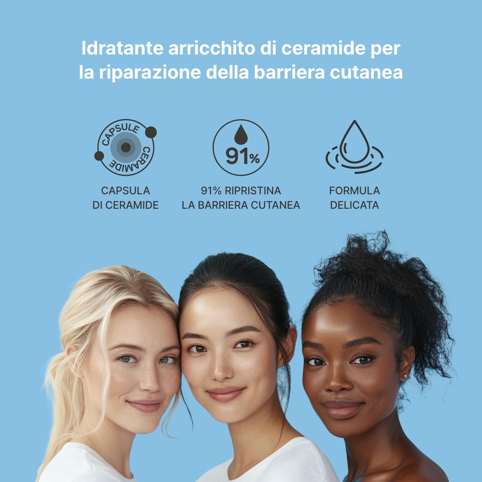 ILLIYOON Ceramide Ato Crema Concentrata 75ml, idratante per pelli secche e sensibili, idratazione per 100 ore, ripristina la barriera cutanea, delicata per neonati adulti, vegana, senza profumi