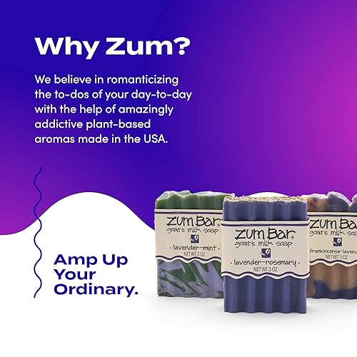 Miniatura 6 de Zum Bar - Jabón de leche de cabra mezclas de lavanda incienso lavanda romero lavanda menta 3 onzas paquete de 3