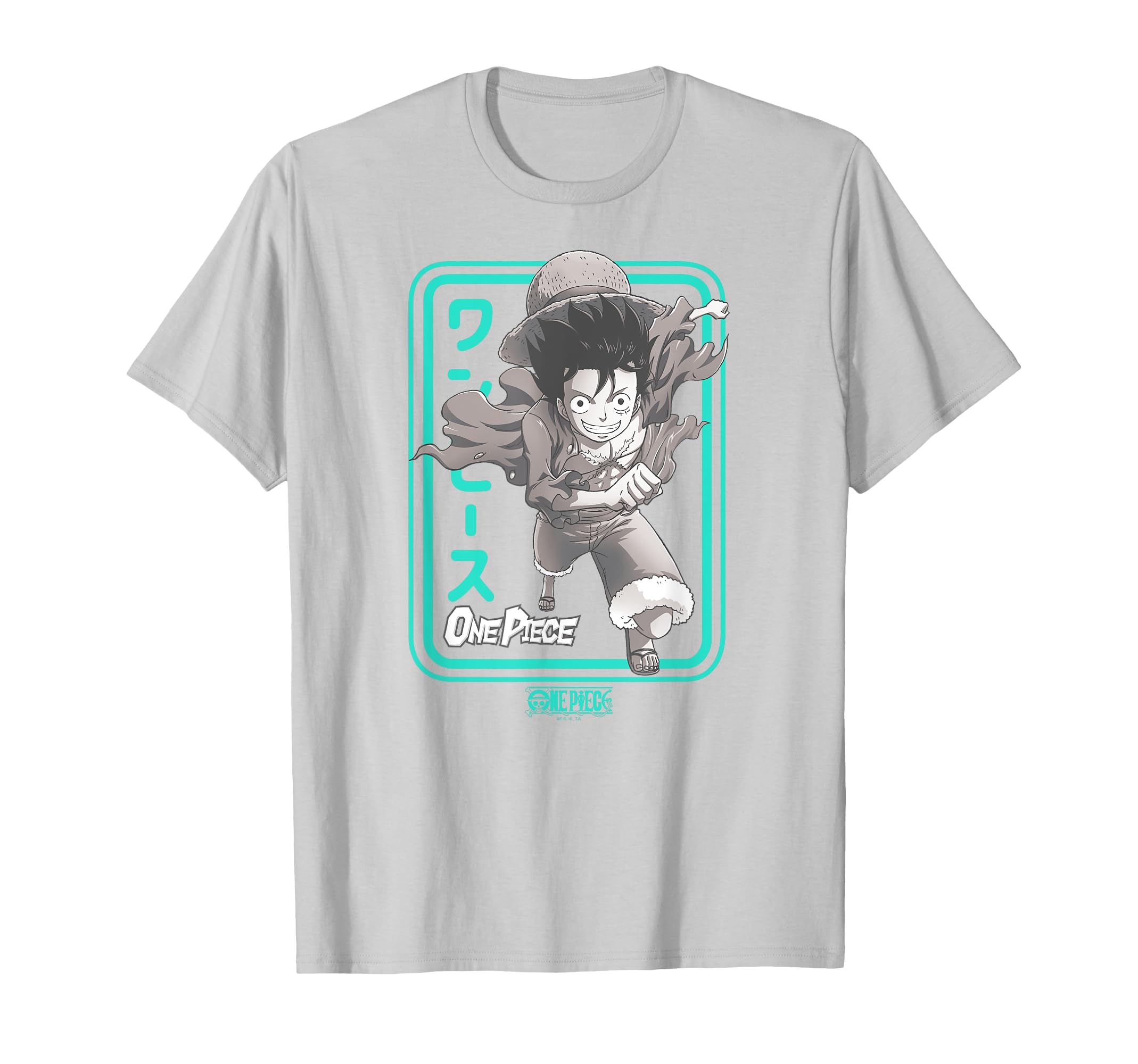 One Piece Anime Aqua Frame Running Luffy T-Shirt