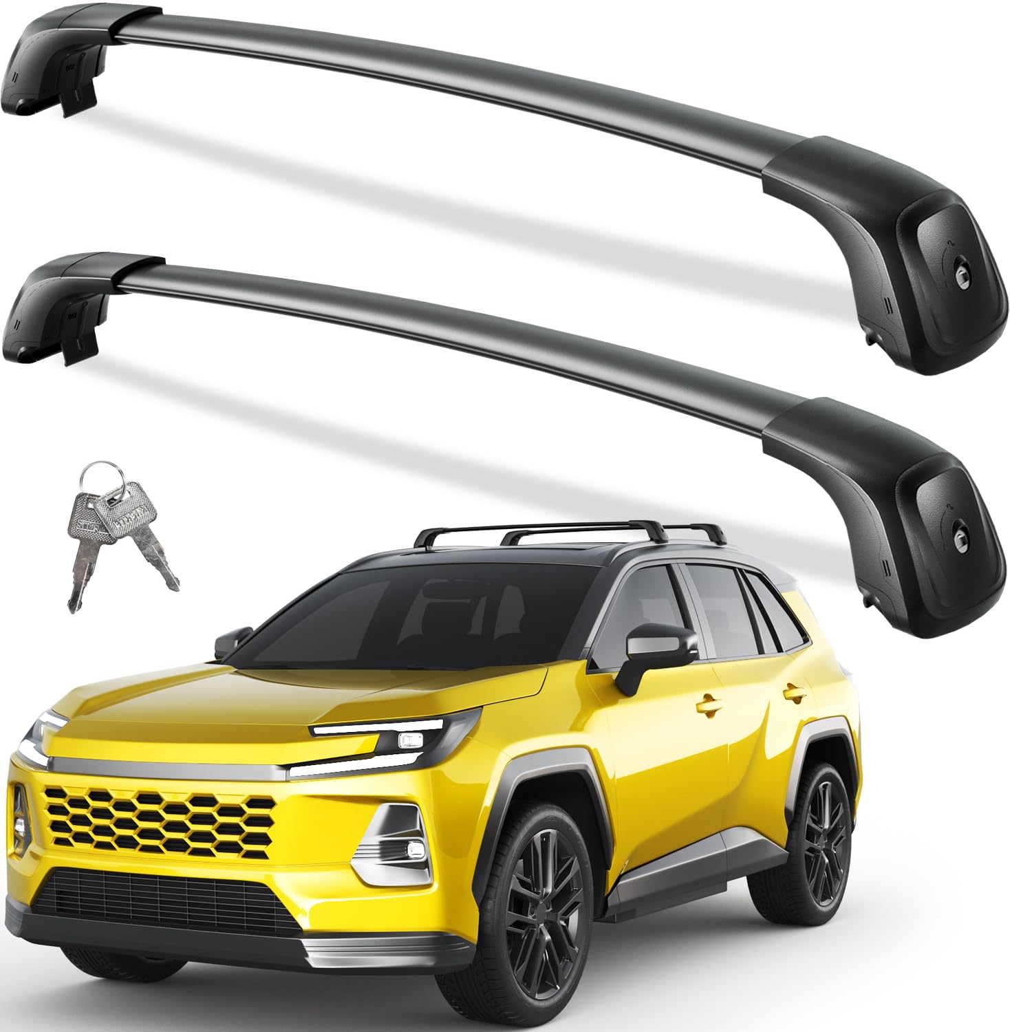 Wonderdriver 330lbs Lockable Roof Rack Cross Bars for Toyota RAV4