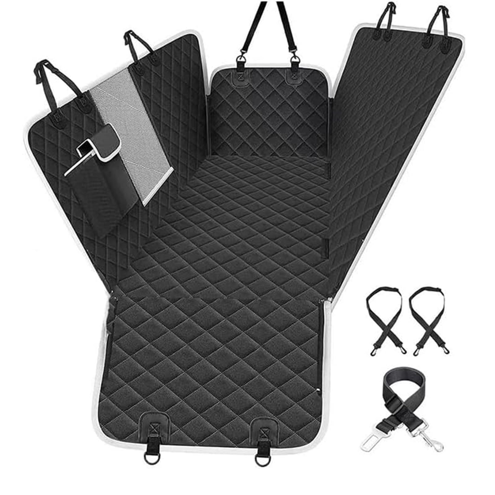 JIAHAI Dog Car Seat Cover for Mercedes Benz EQ EQB SUV EQB 250 / EQB 300/ EQB 350 4MATIC SUV, Dog Hammock for Car Back Seat With Mesh Window and Side, Back Seat Extender for Dogs, Car Boot Protector