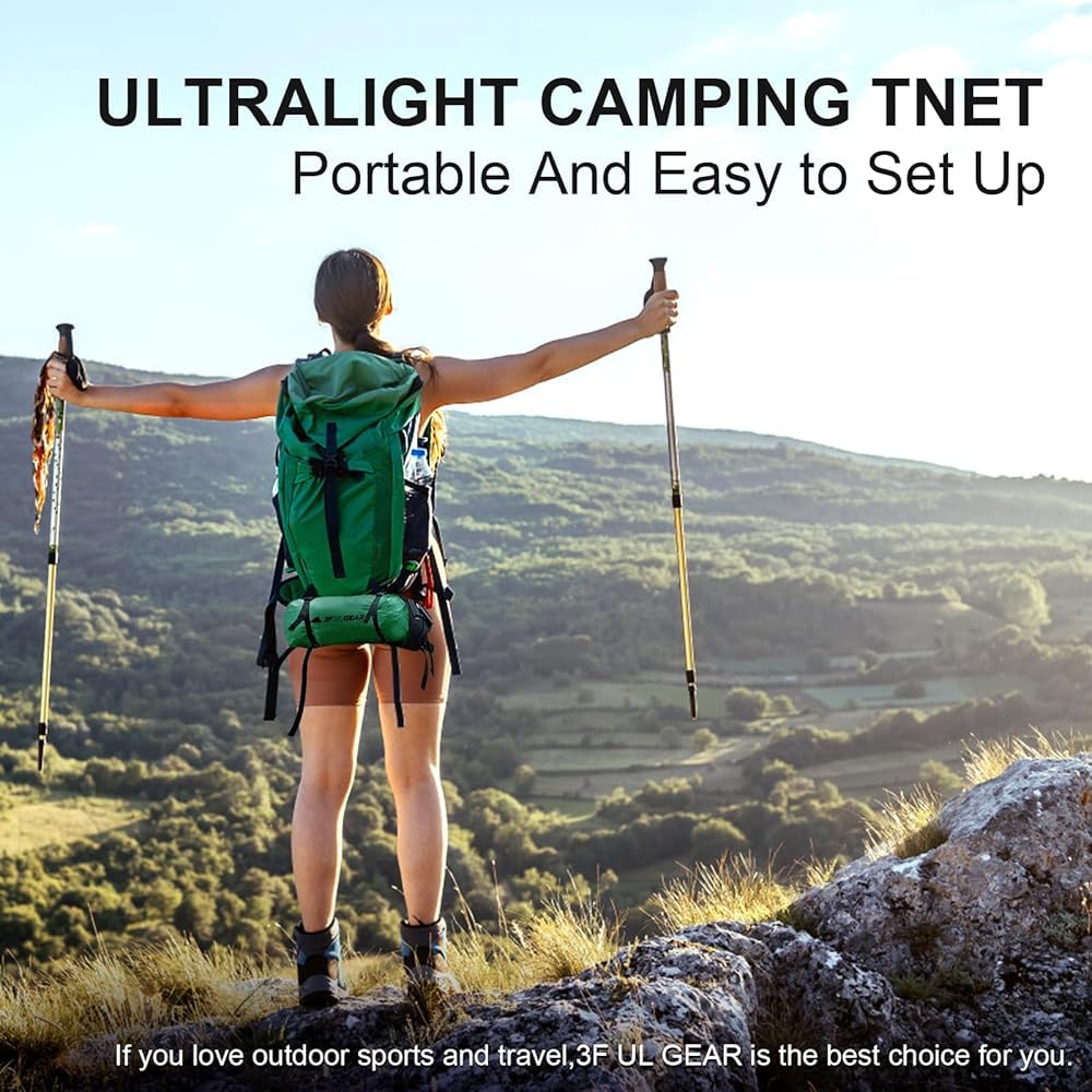 Ultralekki Namiot 3-sezonowy Namiot Z Plecakiem 1-osobowy/2-osobowy Namiot Kempingowy, Lekki Namiot Kempingowy Na Zewnątrz, Idealny Na Kemping, Trekking, Wspinaczkę I Piesze Wyciec(Color:Jasnozielony)