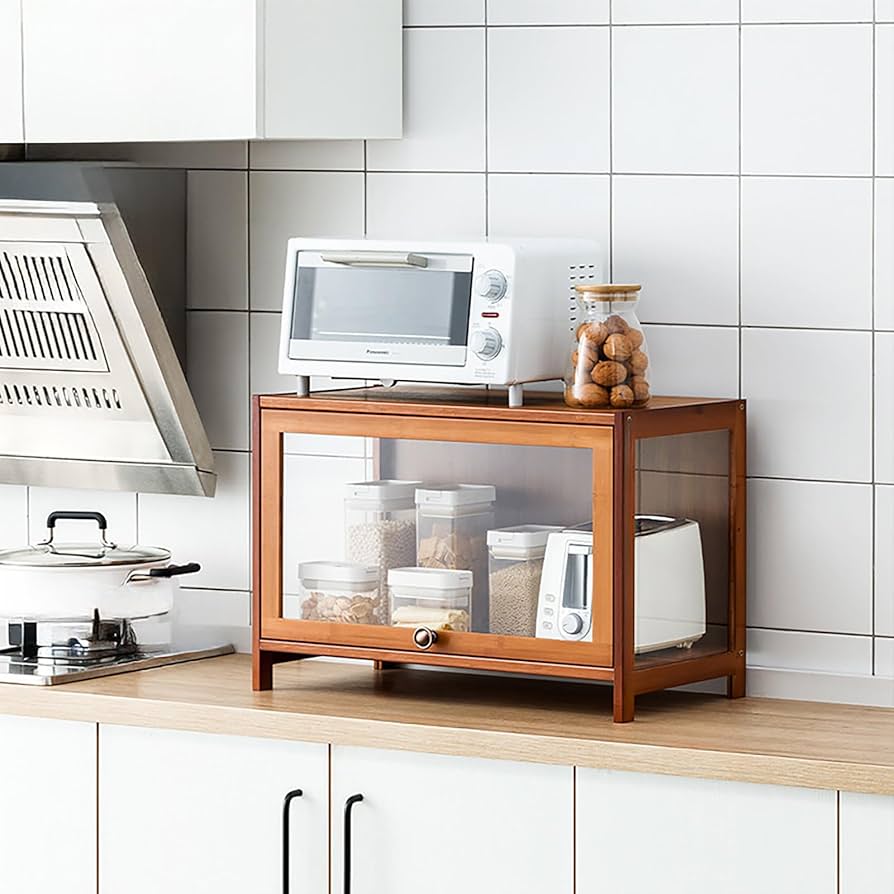 キッチン収納、食器棚、炊飯器置き