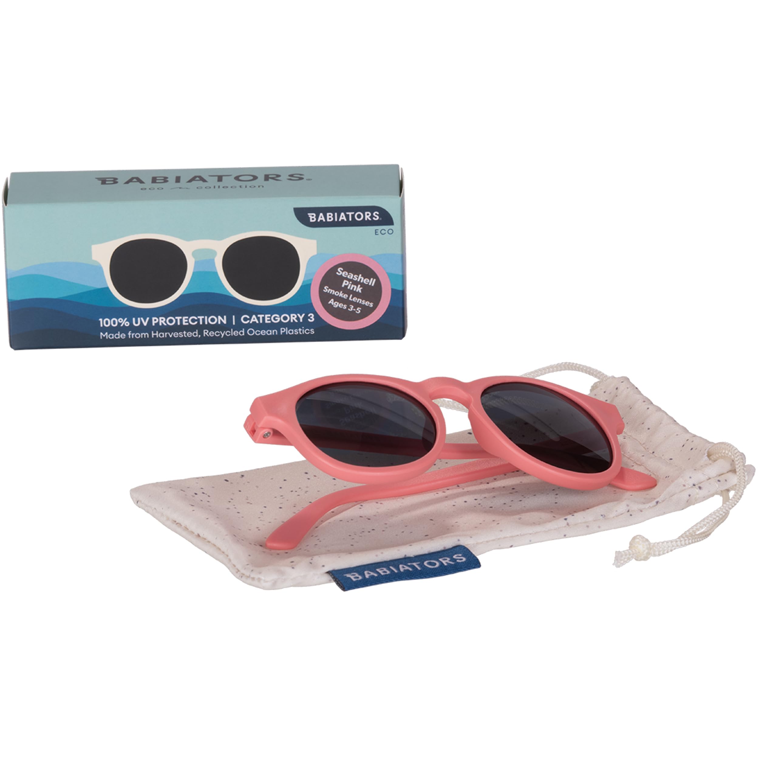 Babiators Eco Collection Keyhole | Rosa concha | Lentes ahumados | A partir de 6 años