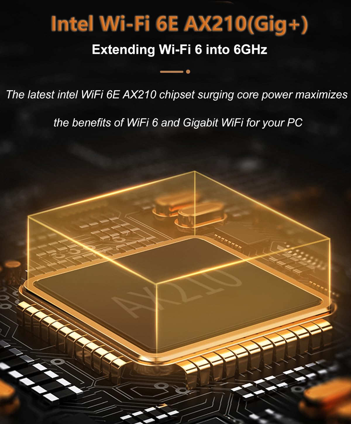 Scheda WiFi 6E Intel AX210 PCIe - 5400Mbps Tri-Banda 6G/5G/2.4G (160MHz), Bluetooth 5.3, PCIe Adattatore Wireless a Bassa Latenza con Bracket Low Profile per Gaming, Solo per Windows 11/10 (64 bit)