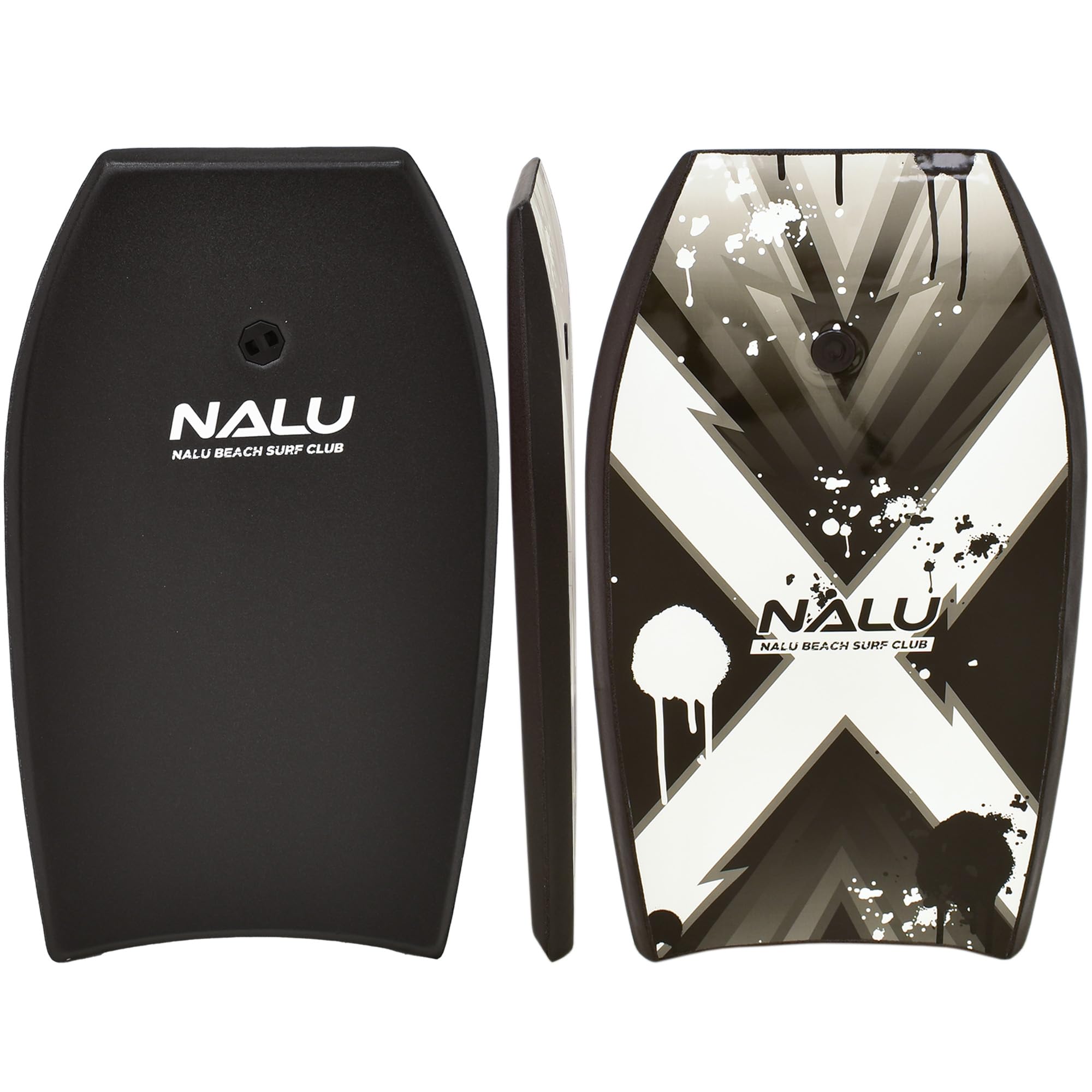 Nalu Bodyboard Cross Bodyboard en EPS avec laisse et bouchon Noir 104,1 cm