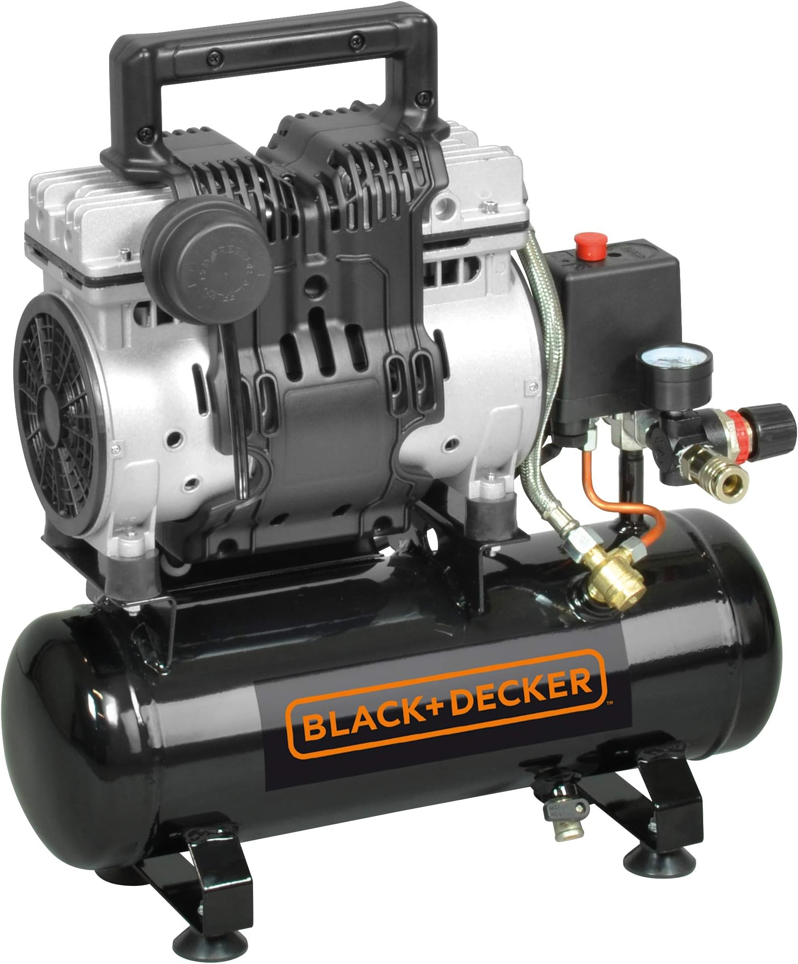 Black+Decker Portable Low Noise Air Compressor With 6L Tank-BD100/6-ST