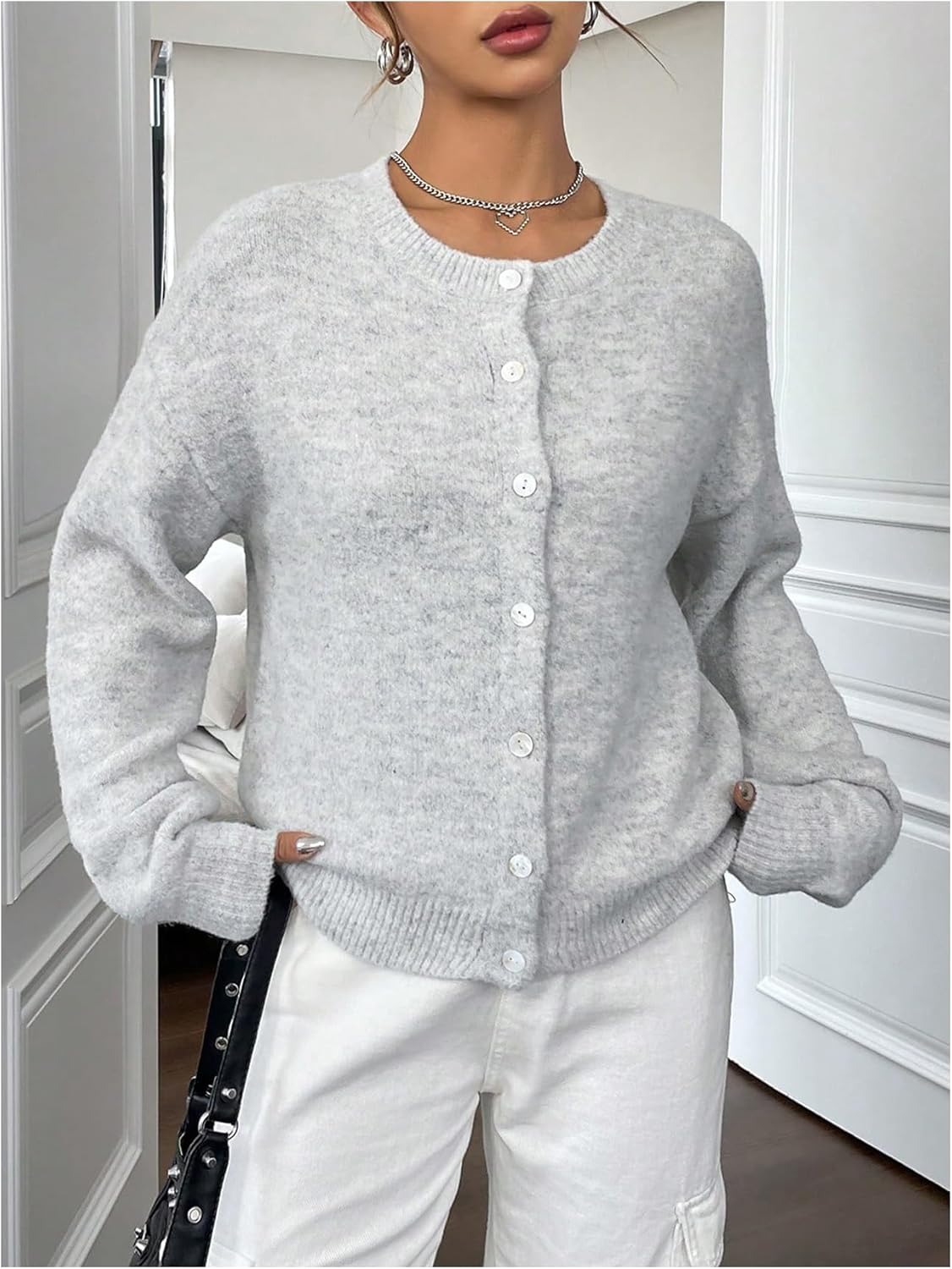 Women's Knit Cardigans Long Sleeve Button Dwon Lightweight Cardigan Sweaters Trendy Fall Outfits - Image 4