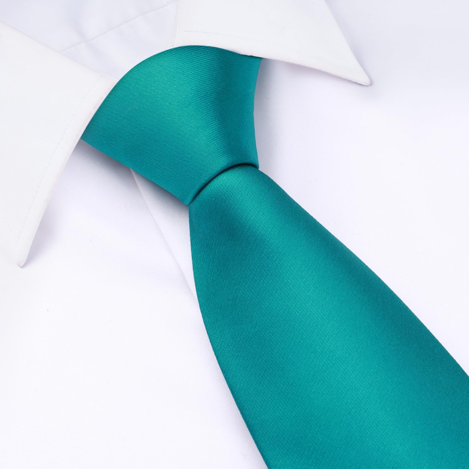 Ties for Men Formal Ties with Pocket Square Set Classic Solid Color Mens Tie Handkerchiefs Satin Silk Neckties in Box - Image 6