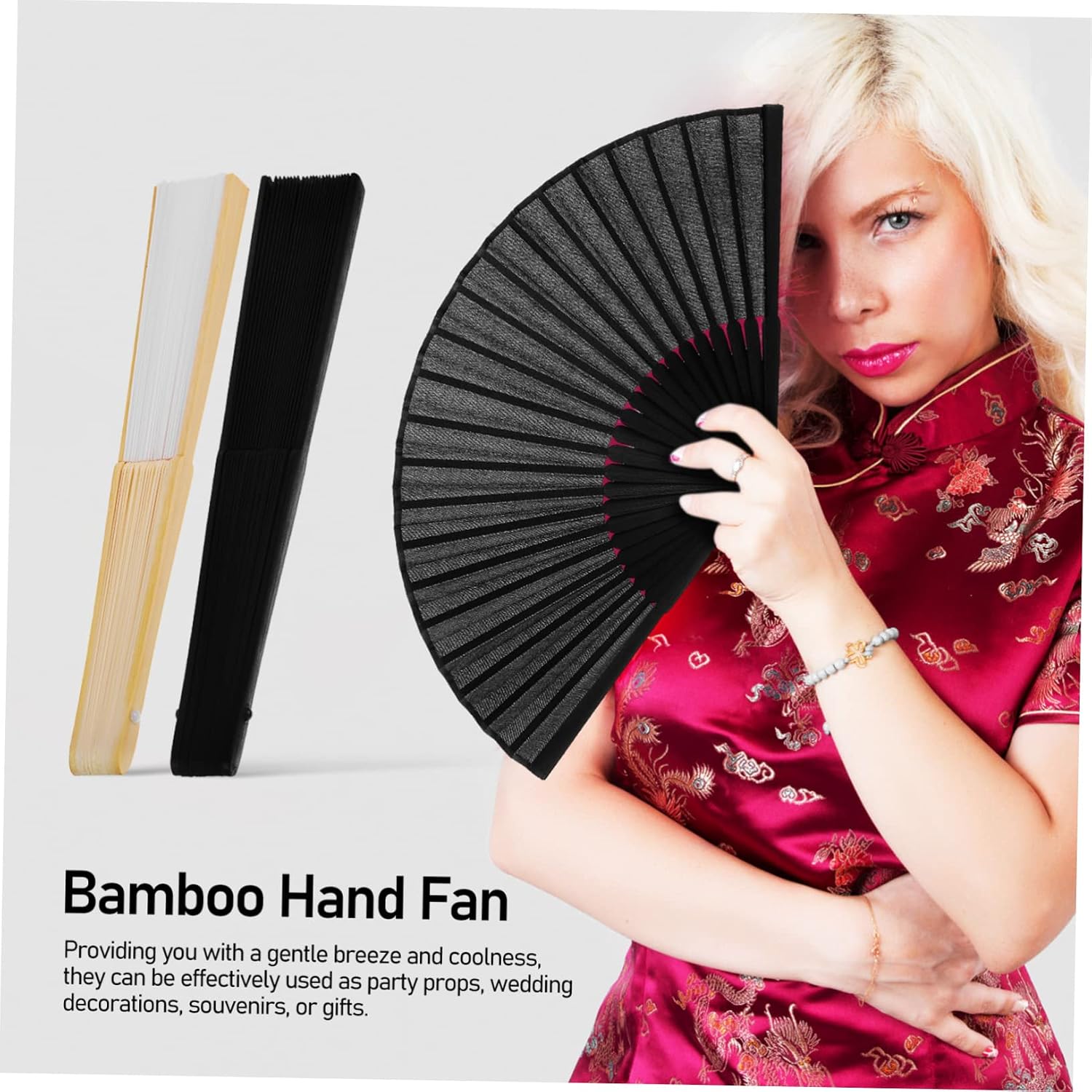 Ipetboom Ancient Fan Vintage Fan Fabric Hand Fans for Women Foldable Fan Handheld Hand Held Fans Handheld Fan