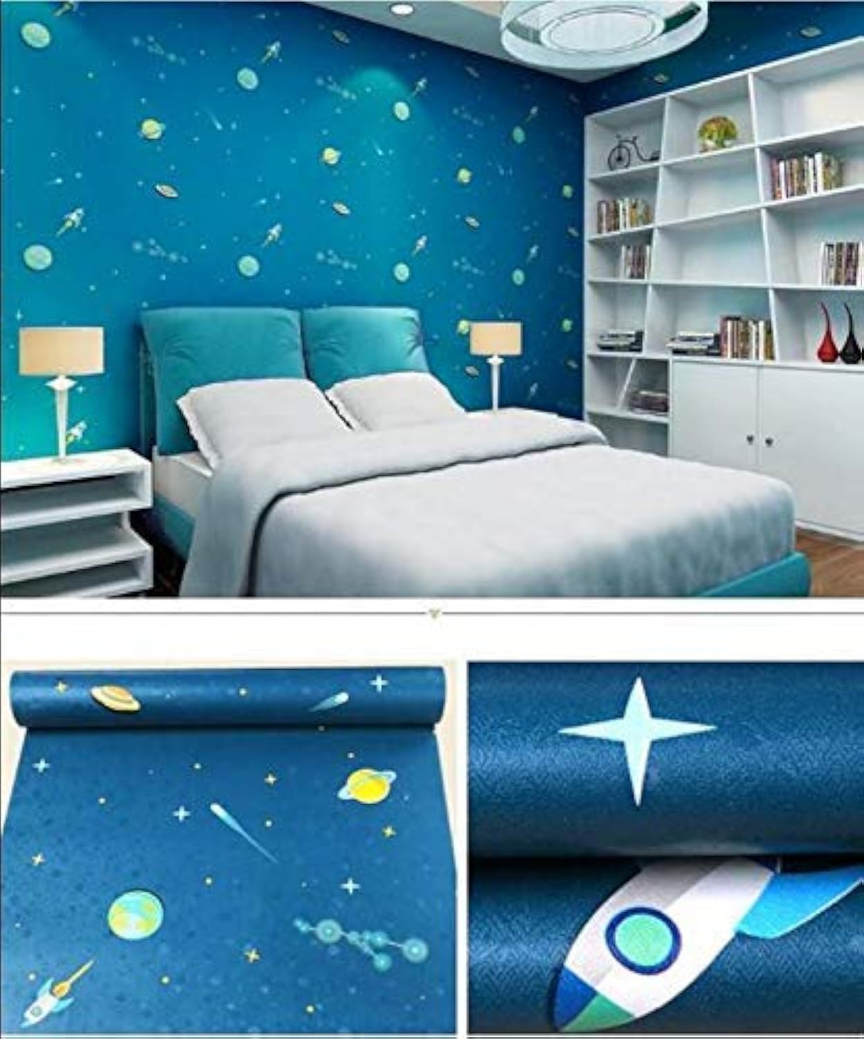 WOW Interiors Night sky and kids SELF Adhesive Wallpaper for Living Room Bedroom Office Hall Corridor Peel and Stick Vinyl Wallpaper 200*45Cm-9Sqft (B08RCN86K9) Amazon Price History, Amazon Price Tracker