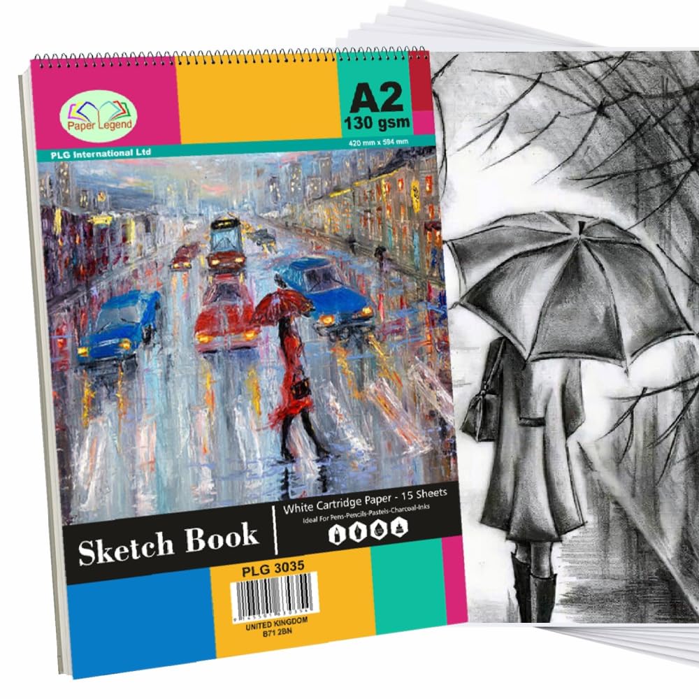 M1ss White A2 Sketch Pads Spiral Book 130 Gsm Cartridge Paper Drawing Pads Art Book For Artist School Home Activity Acid-Free