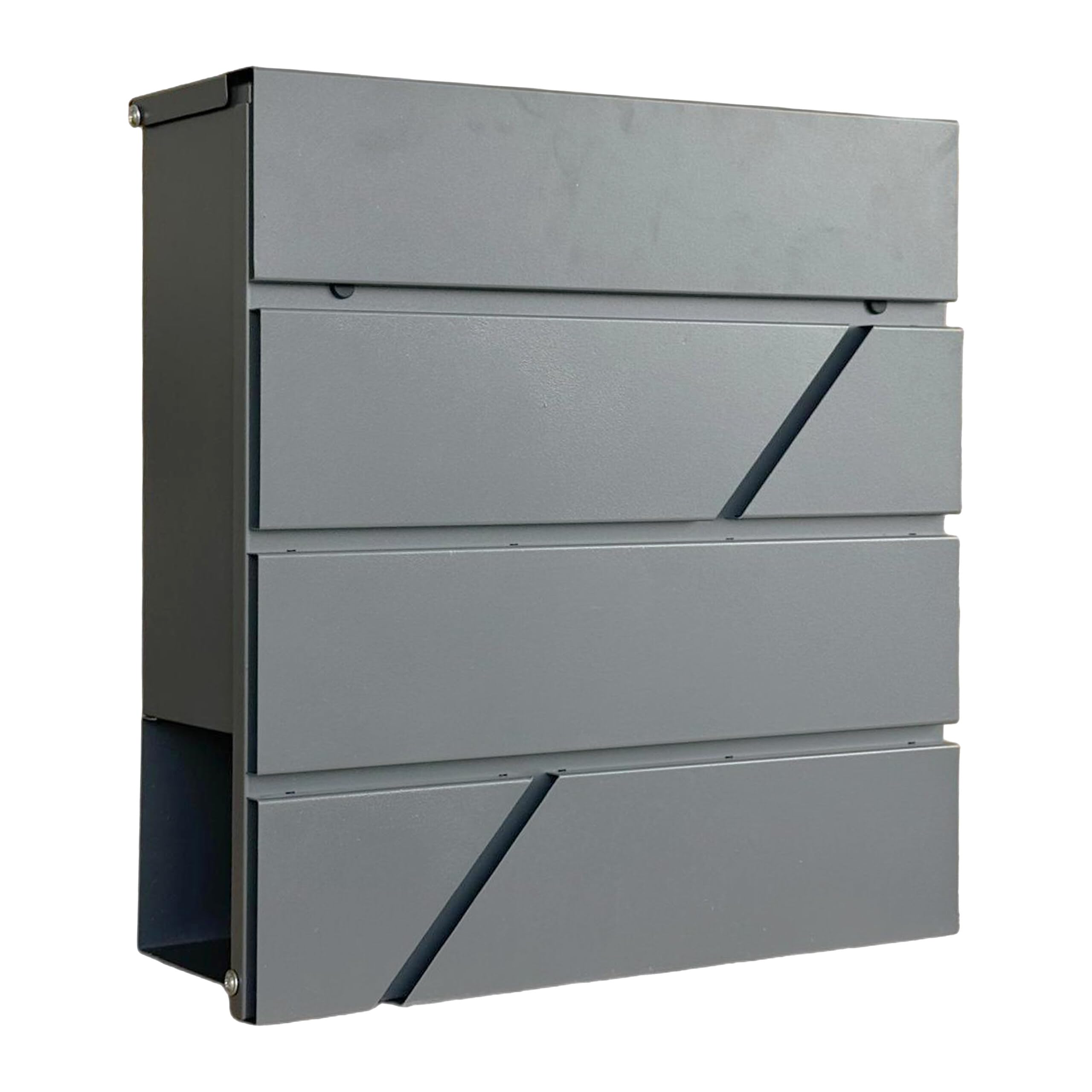 Buzón Relaxdays con Compartimento para periódicos, HBT: 37 x 37 x 11 cm, DIN C4, Apto para Exteriores, 4 Llaves.