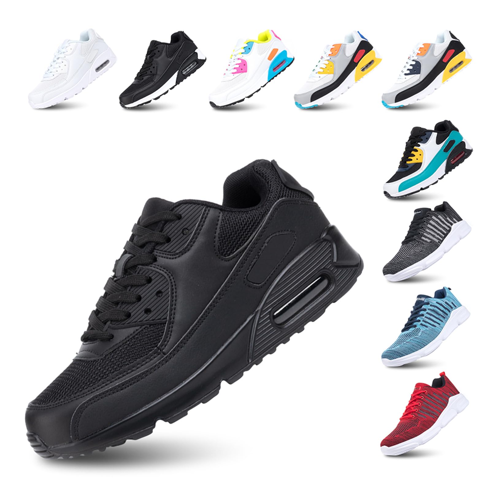 Hitmars Scarpe Running Uomo Donna Donna Ginnastica Sneaker Leggere Traspirante Outdoor Sportive Calzature da Corsa Pallavolo Tennis Nero Verde Bianco Rosa Giallo EU36-EU47