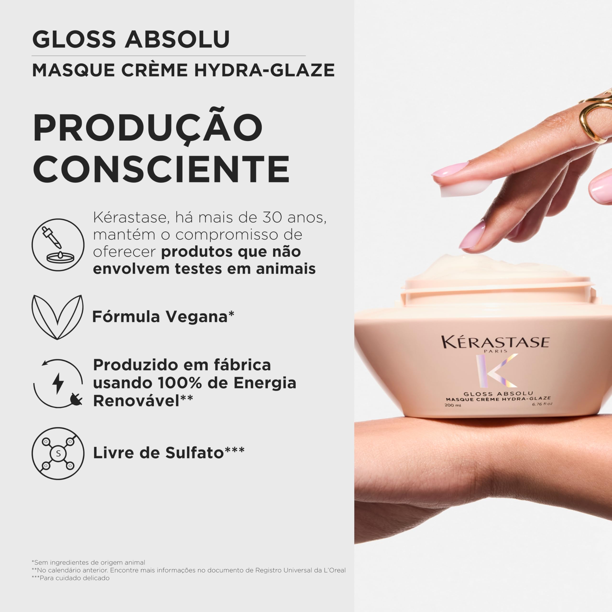KÉRASTASE Gloss Absolu Masque Crème Hydra-Glaze Hydra-Nourrissant Anti-Frisottis Acide Hyaluronique