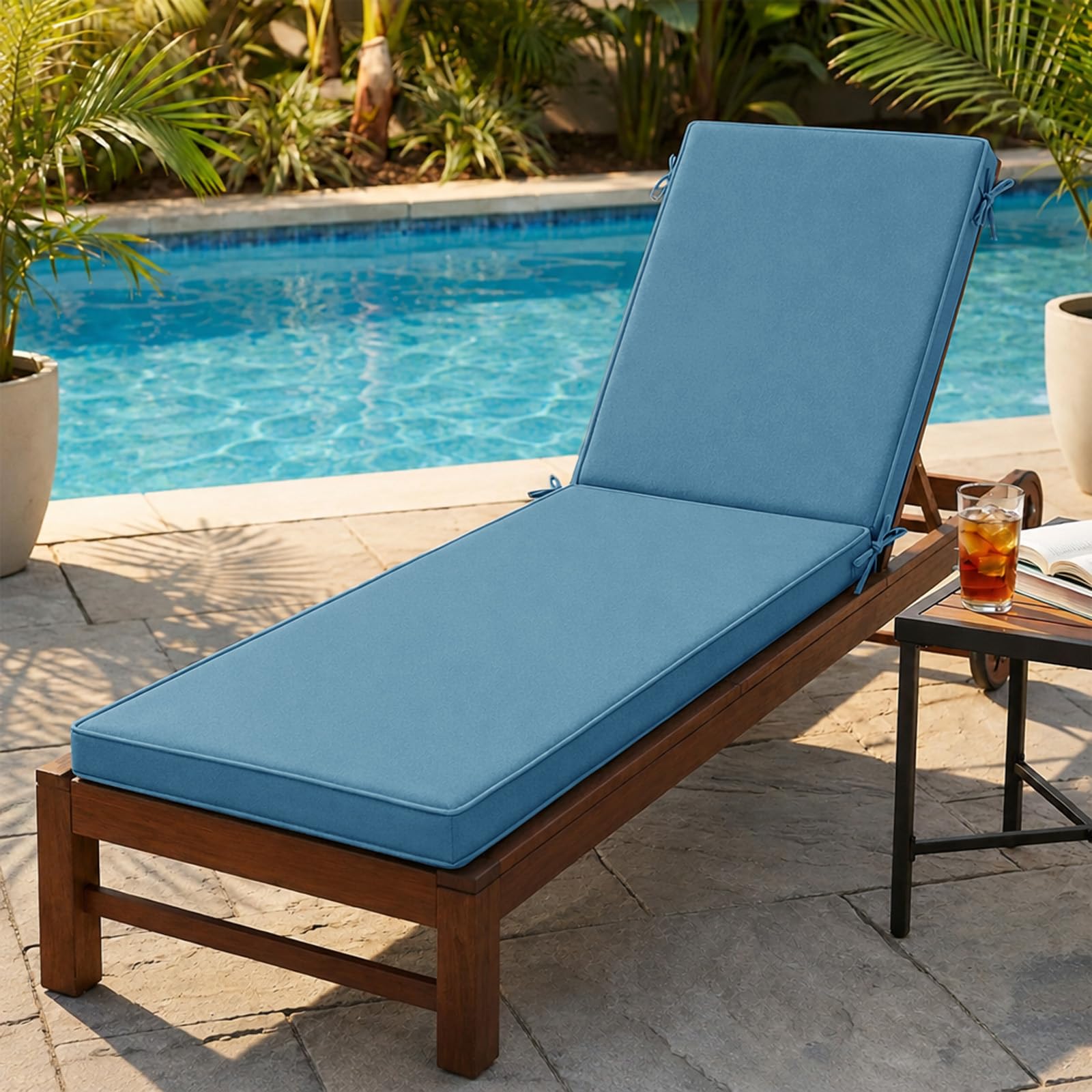 AZMAHT Sun Lounger Cushion Replacement,Waterproof Garden Sunbed Cushion